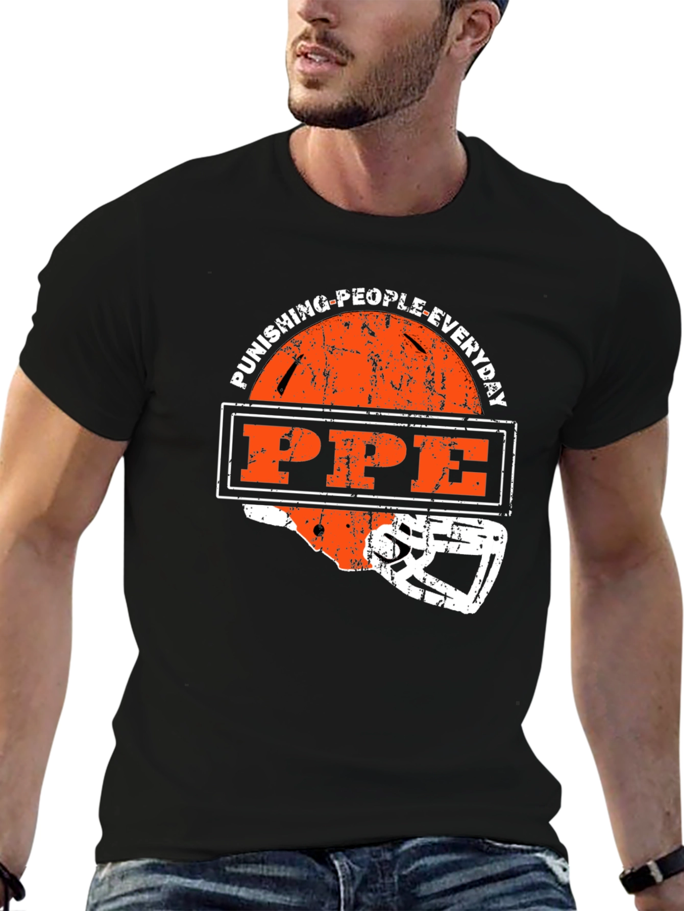 Punishing People Everyday PPE Football T-Shirt