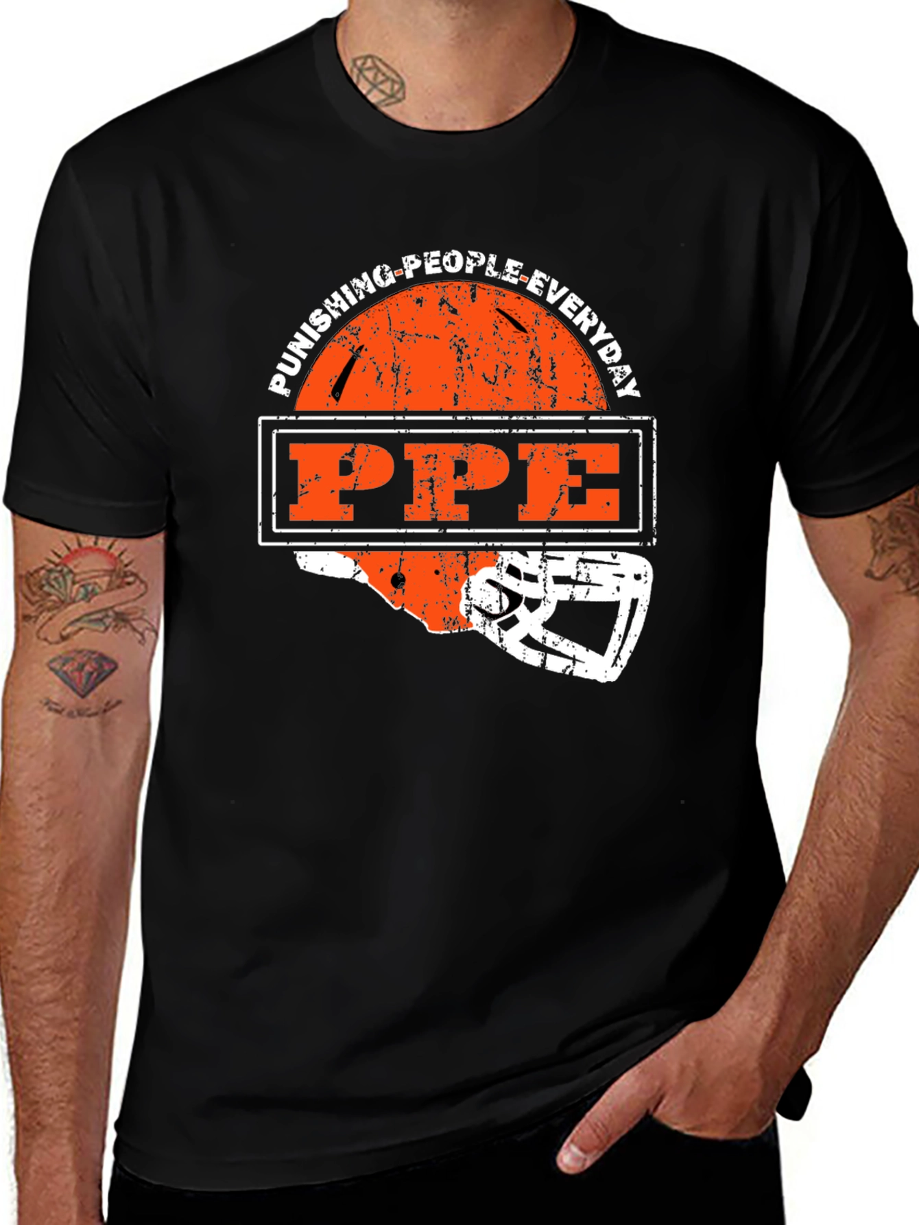 Punishing People Everyday PPE Football T-Shirt
