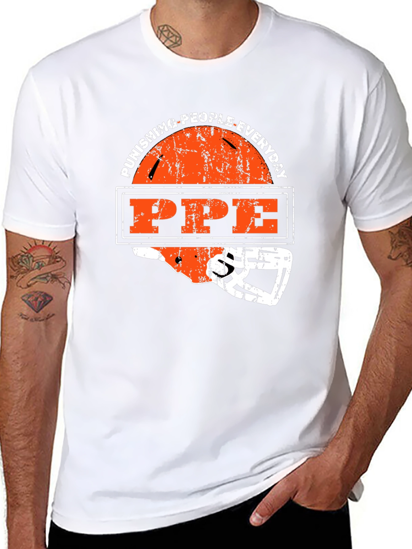 Punishing People Everyday PPE Football T-Shirt
