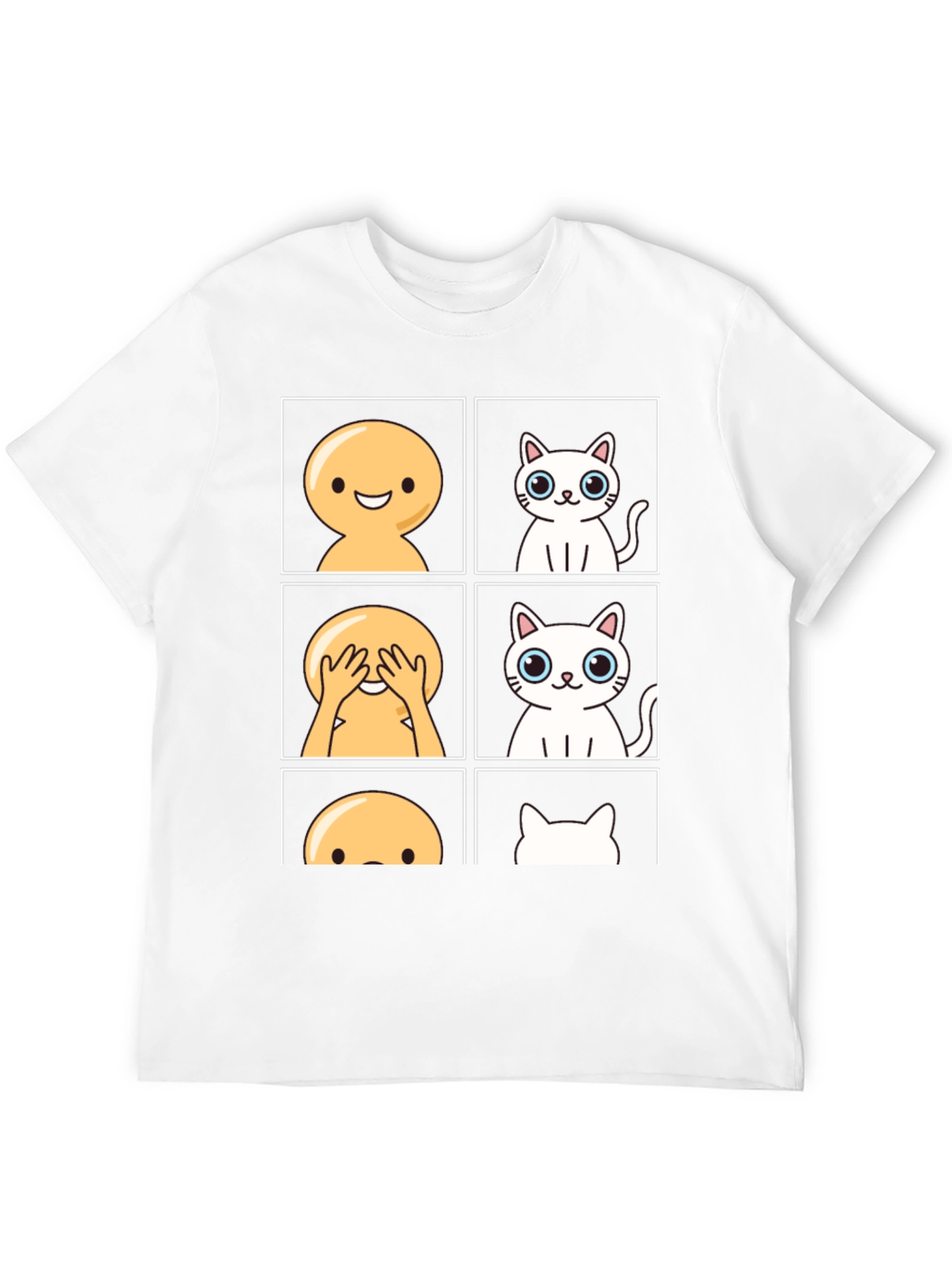 Emoji Peek-a-Boo Cat Graphic Tee - Black