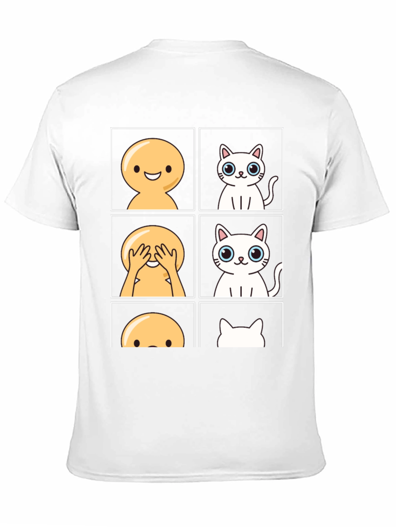 Emoji Peek-a-Boo Cat Graphic Tee - Black