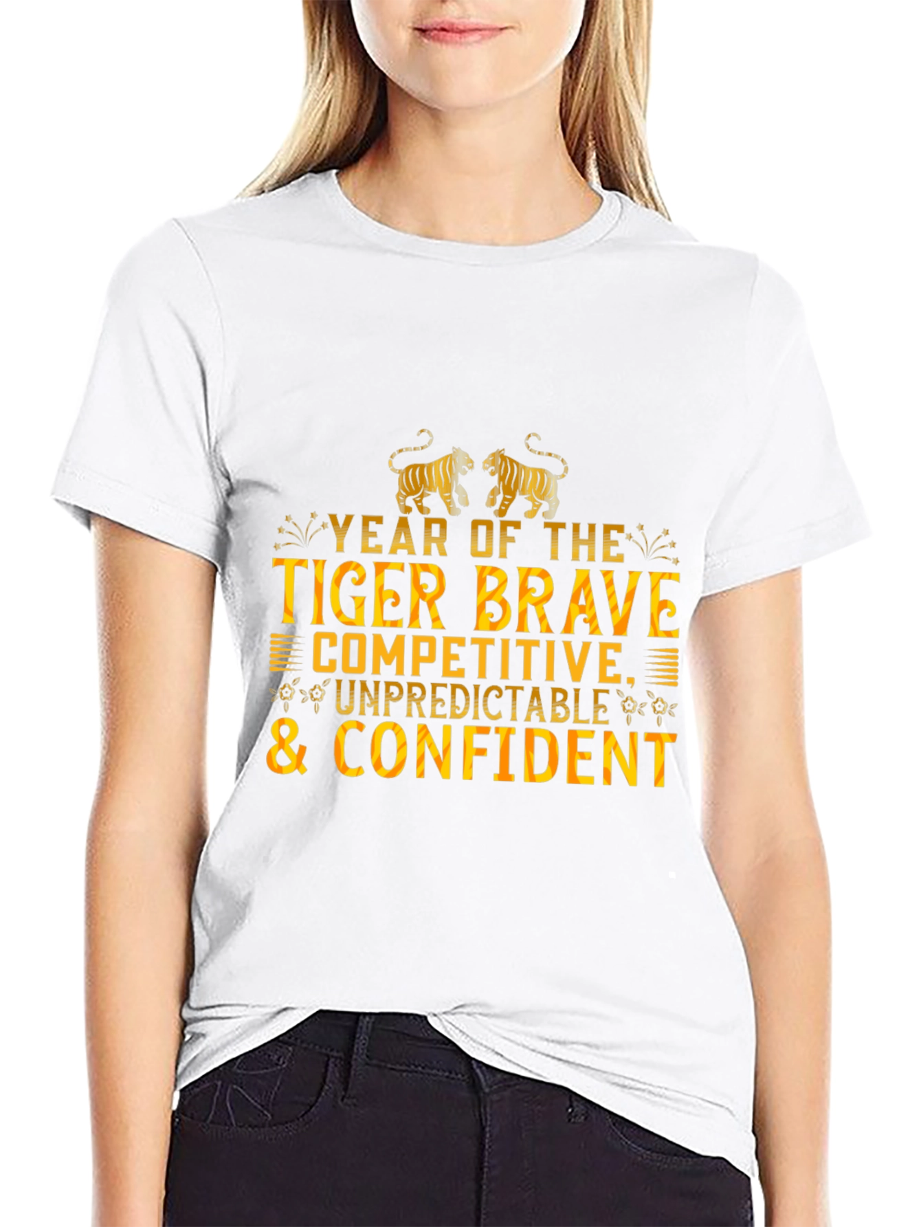 Year of The Tiger Black Graphic T-Shirt