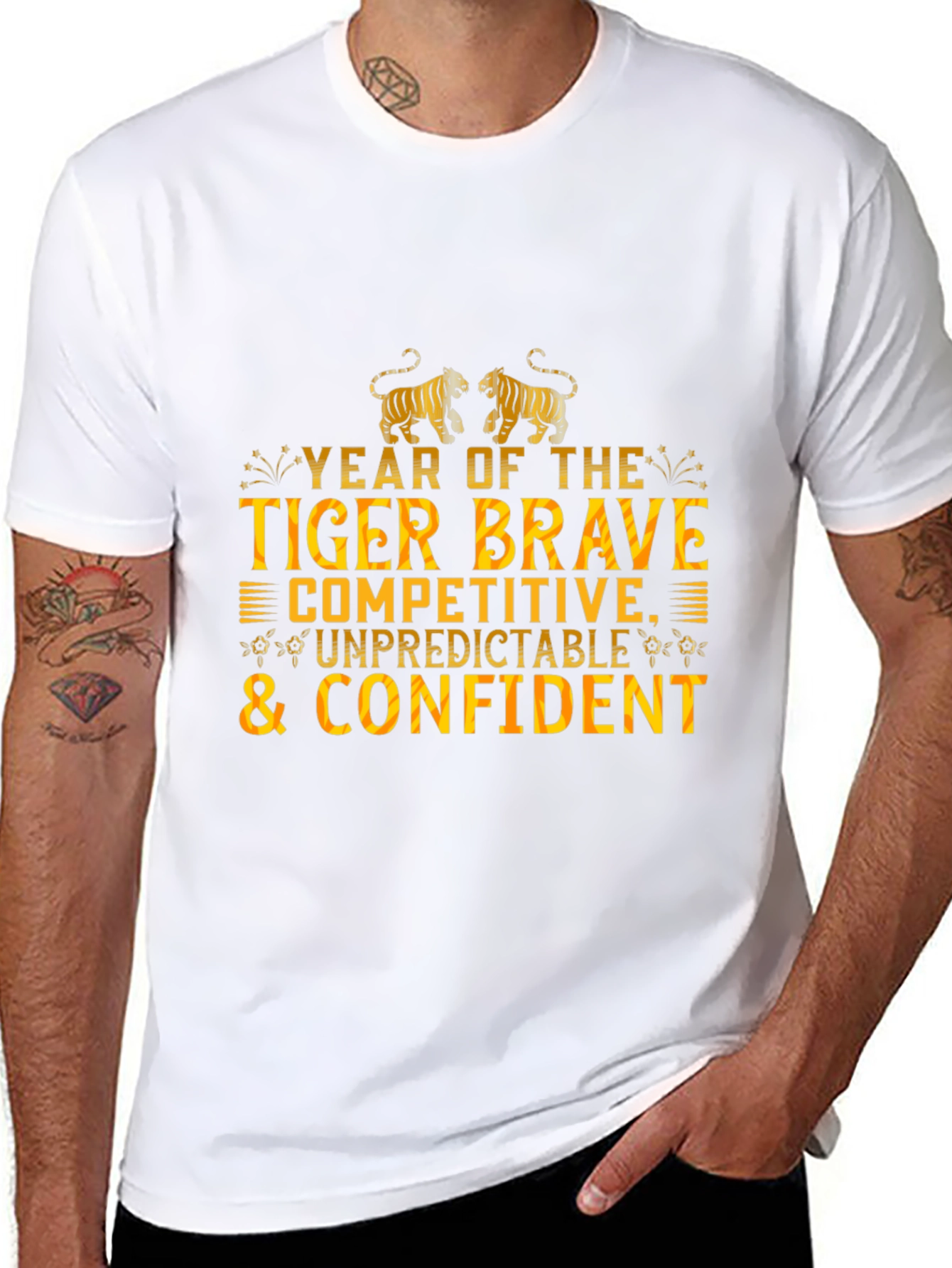 Year of The Tiger Black Graphic T-Shirt