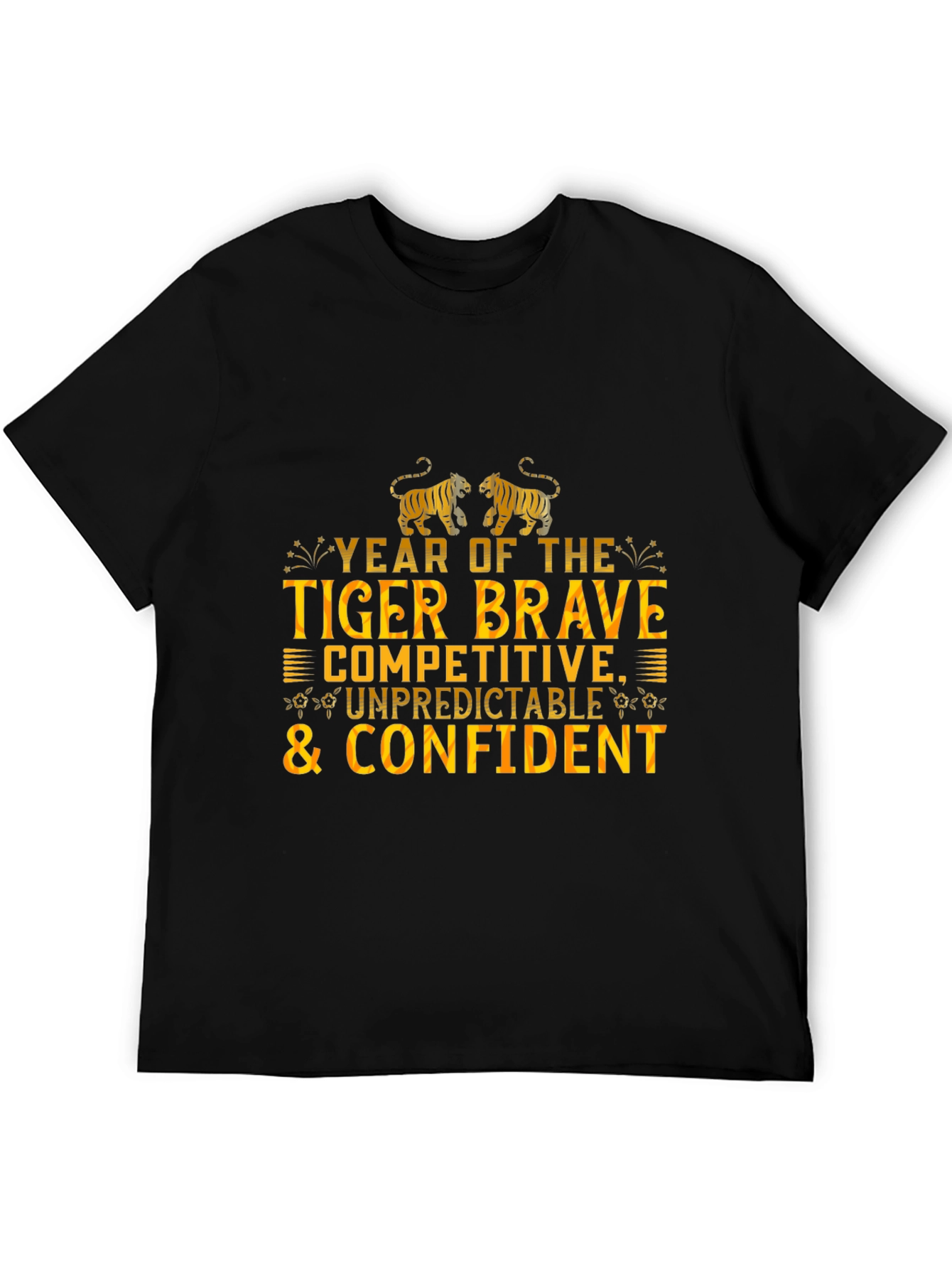 Year of The Tiger Black Graphic T-Shirt