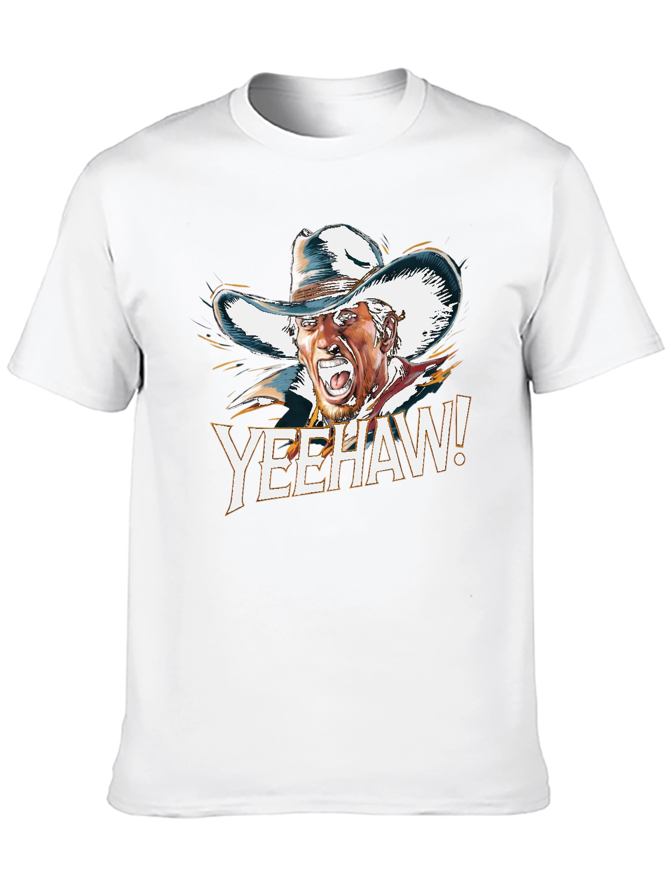 Yeehaw Cowboy Graphic Tee - Black Cotton T-Shirt