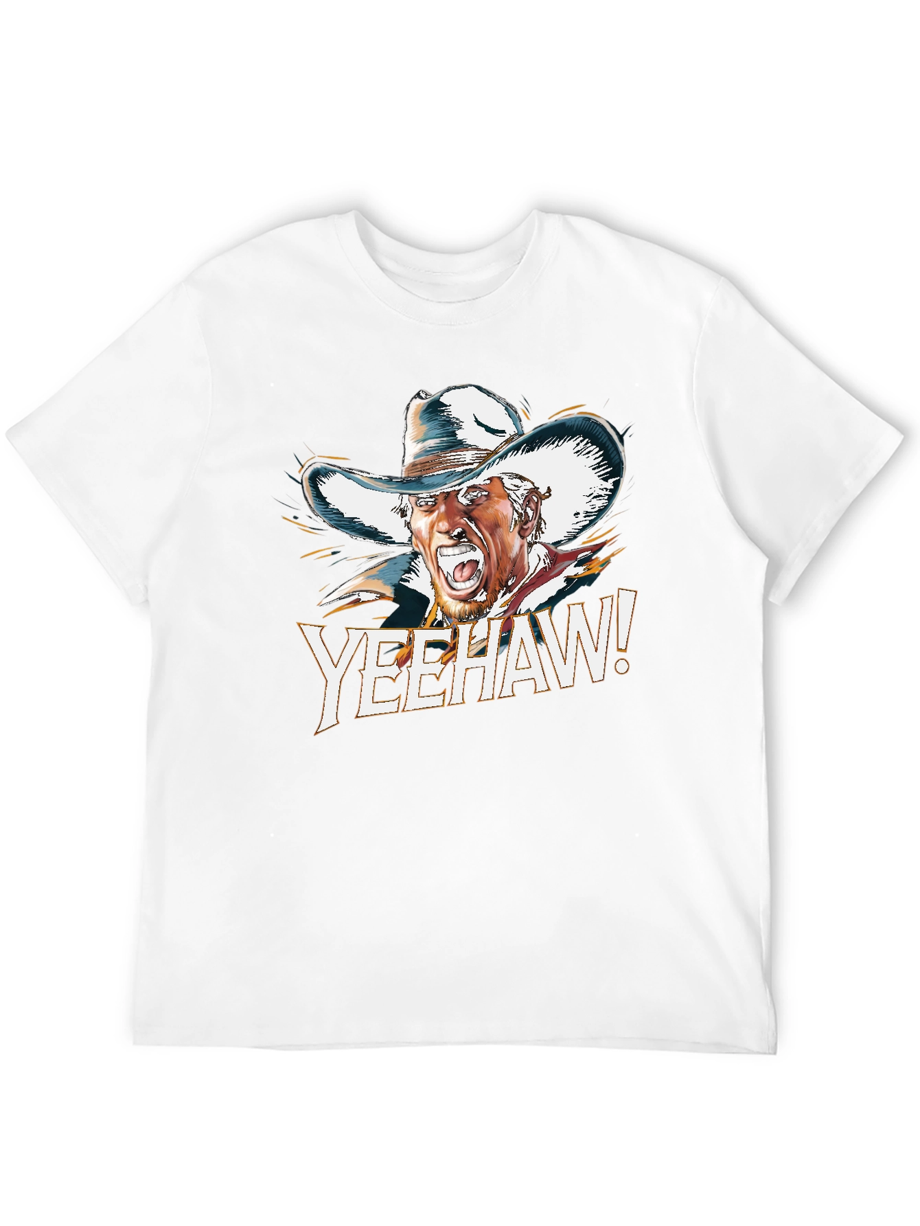 Yeehaw Cowboy Graphic Tee - Black Cotton T-Shirt