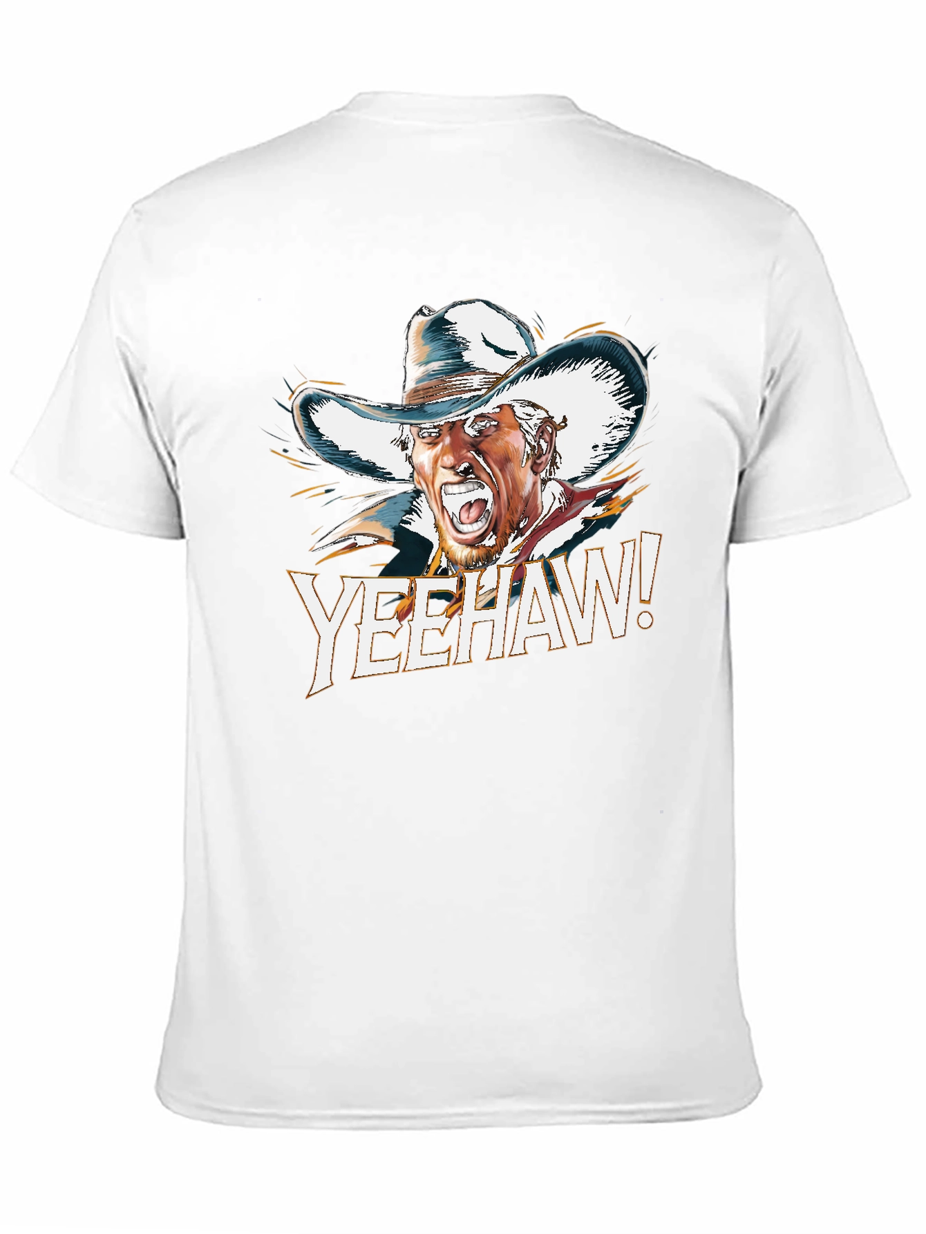 Yeehaw Cowboy Graphic Tee - Black Cotton T-Shirt