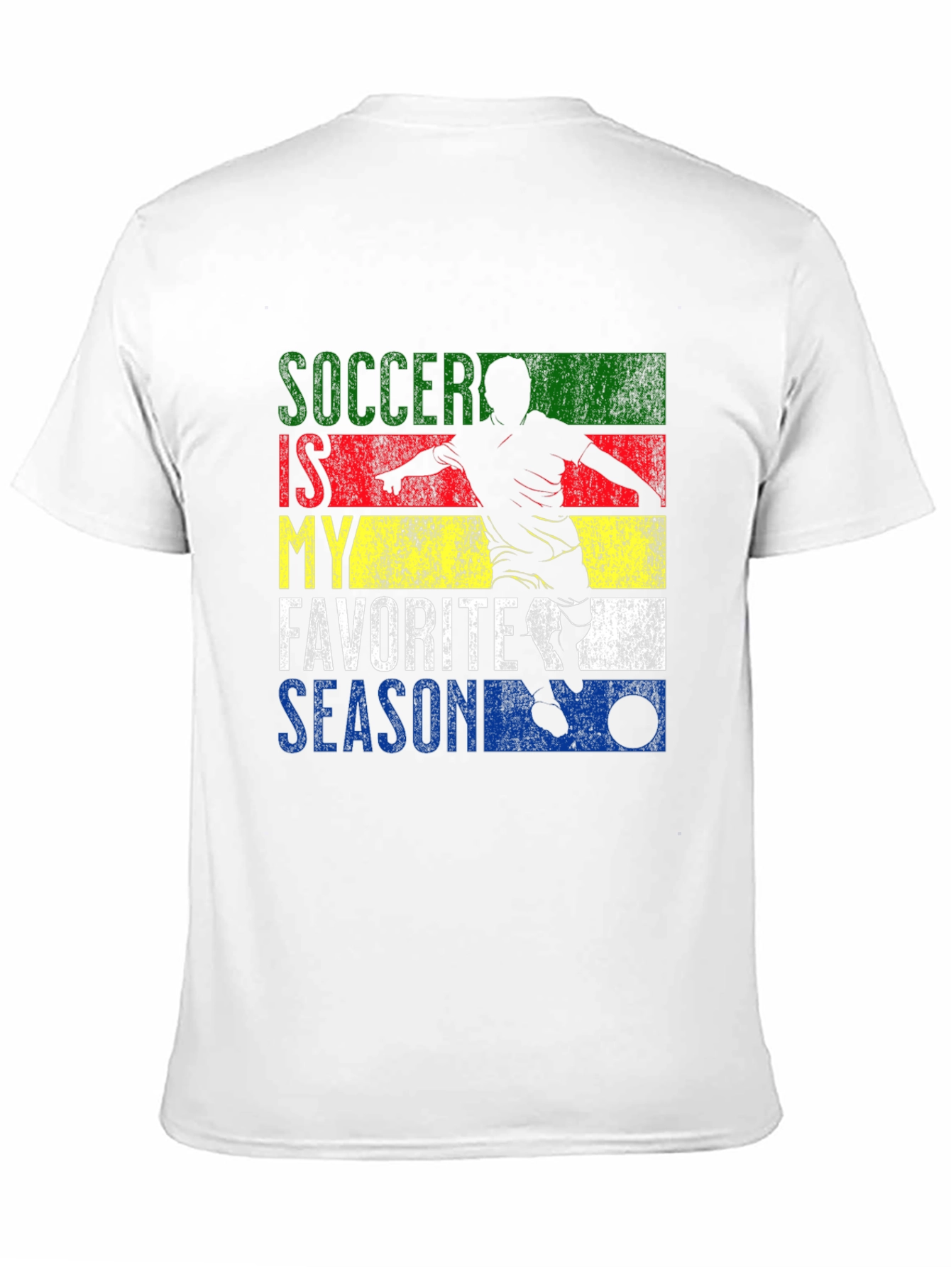Soccer Is My Favorite Season Black Graphic T-Shirt