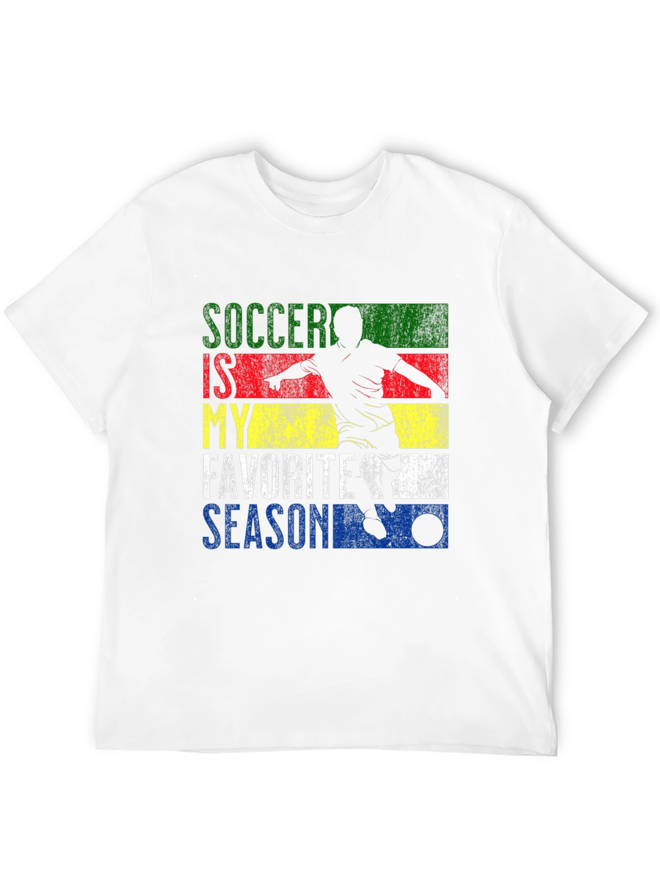 Soccer Is My Favorite Season Black Graphic T-Shirt