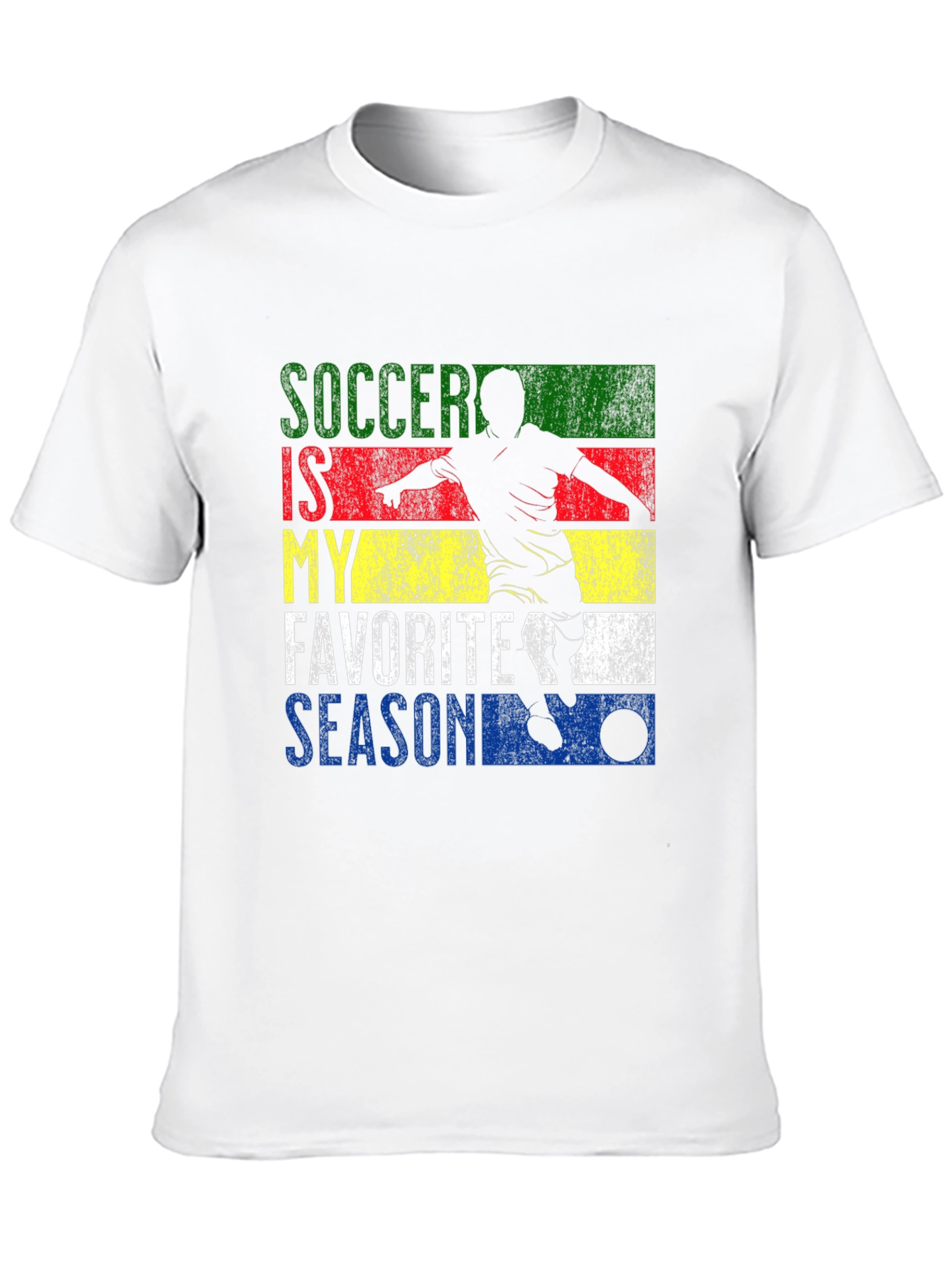 Soccer Is My Favorite Season Black Graphic T-Shirt