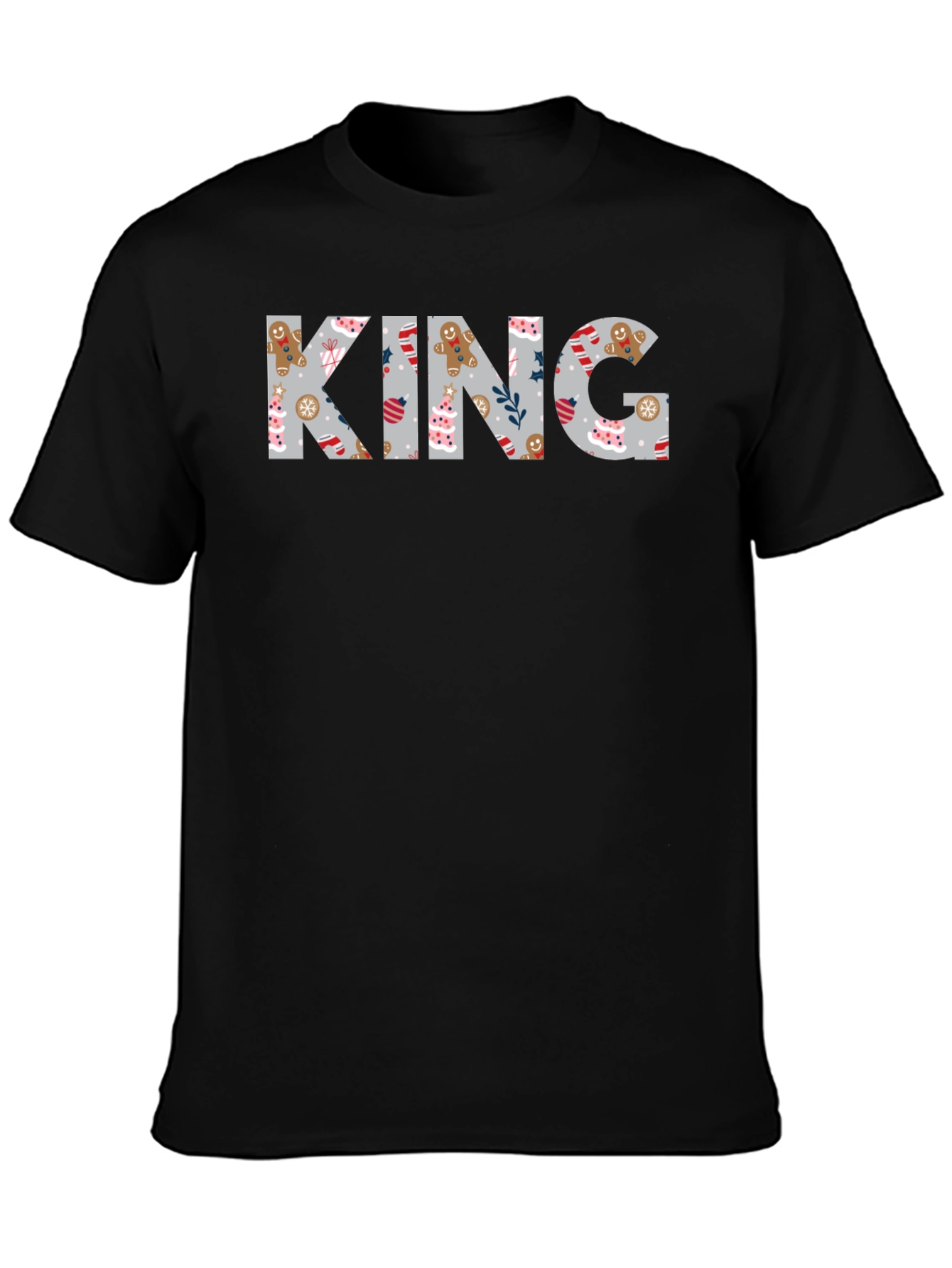 King Christmas Pattern Crew Neck T-Shirt