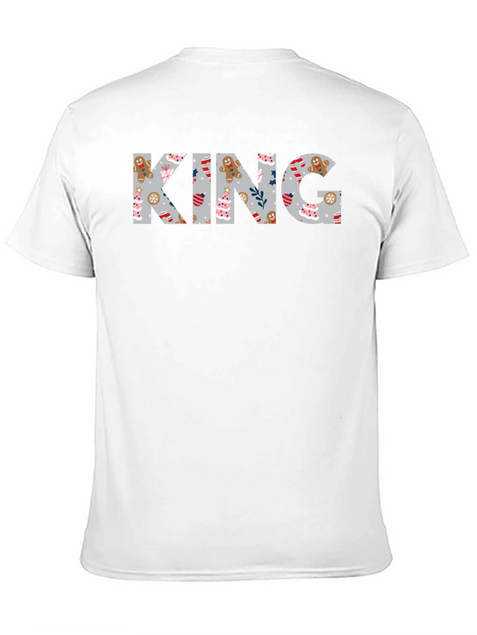 King Christmas Pattern Crew Neck T-Shirt