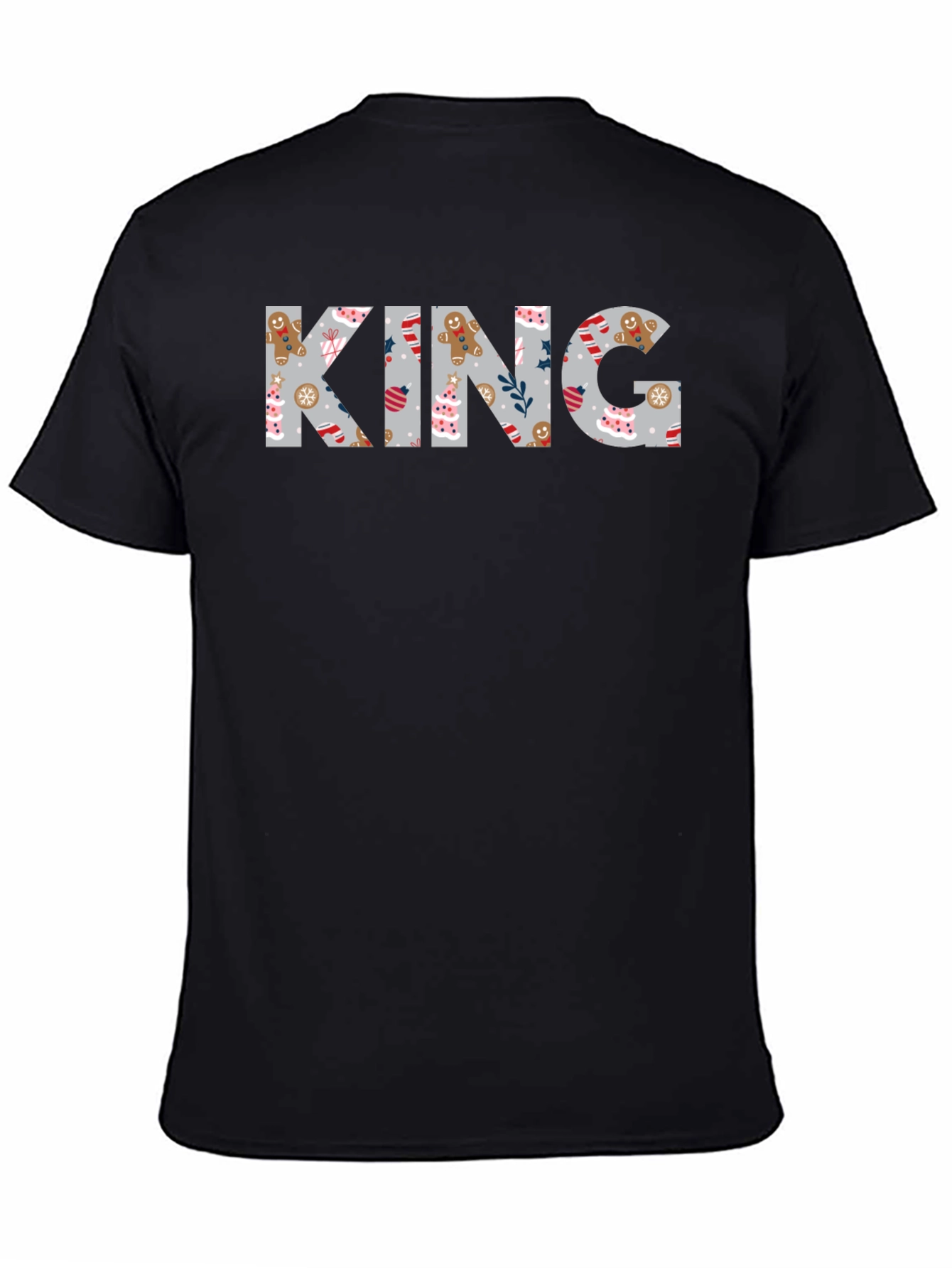 King Christmas Pattern Crew Neck T-Shirt