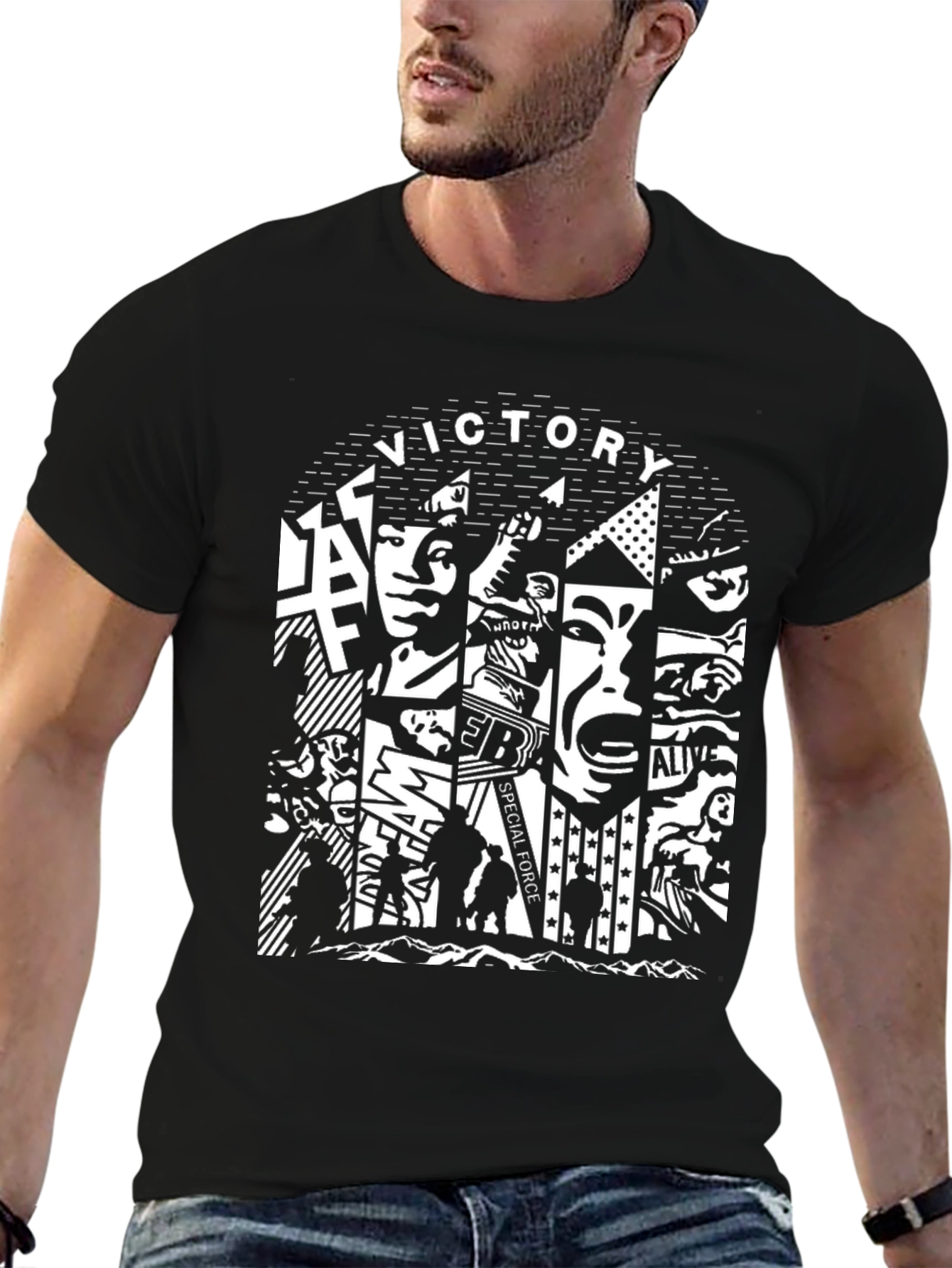 Victory Special Force Graphic Print T-Shirt