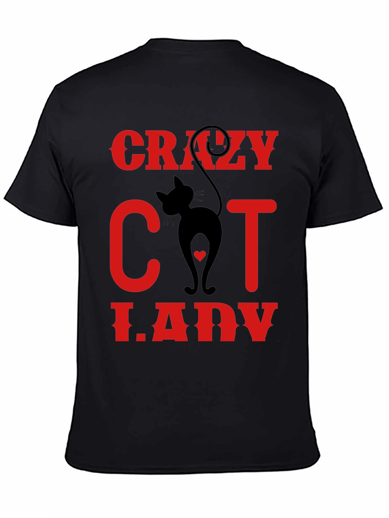 Crazy Cat Lady T-Shirt - Black Novelty Tee