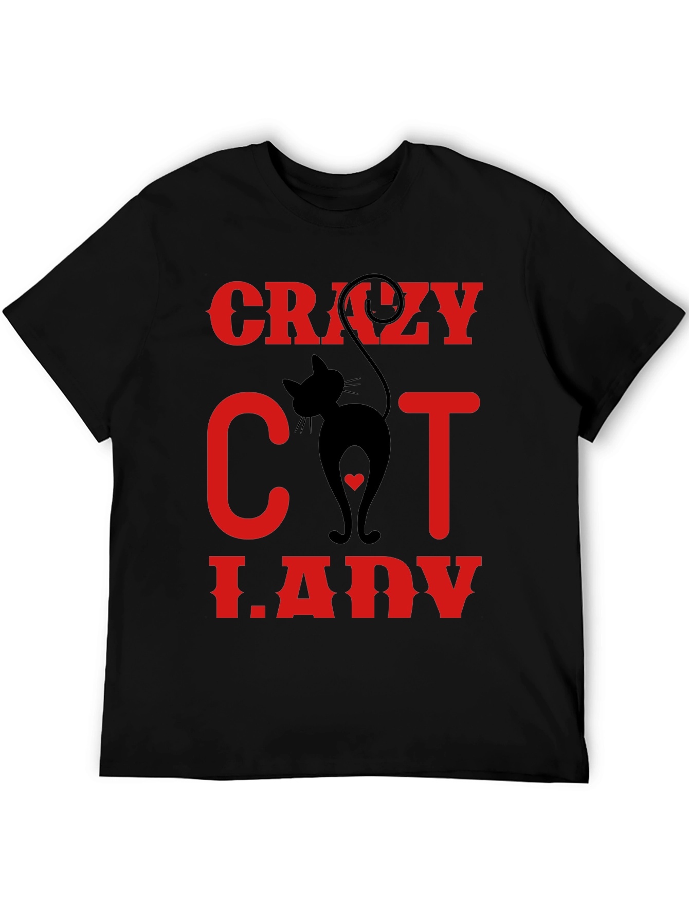Crazy Cat Lady T-Shirt - Black Novelty Tee