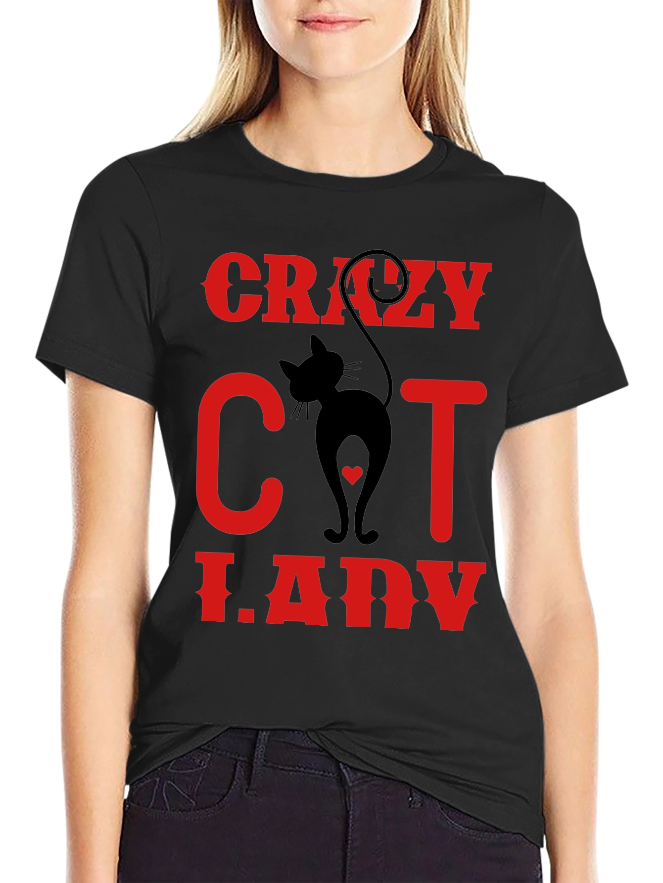 Crazy Cat Lady T-Shirt - Black Novelty Tee