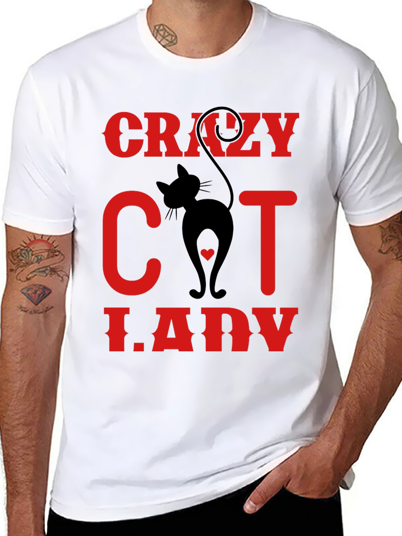 Crazy Cat Lady T-Shirt - Black Novelty Tee