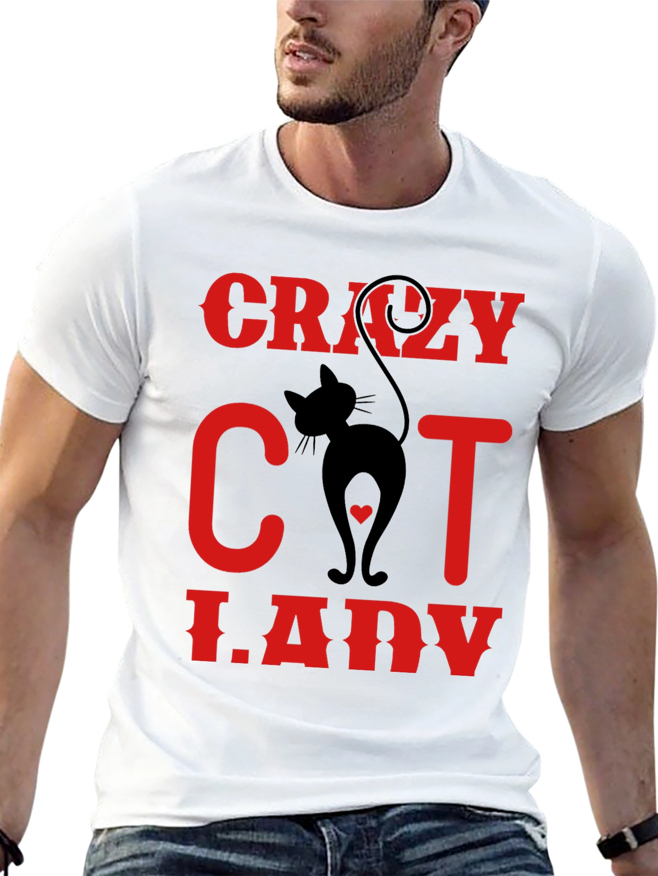 Crazy Cat Lady T-Shirt - Black Novelty Tee