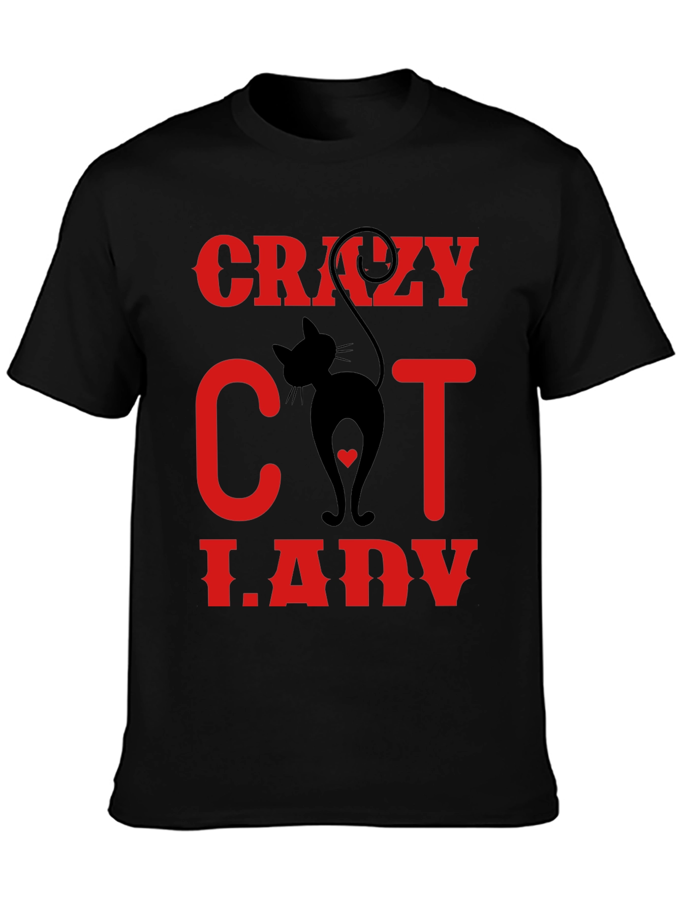 Crazy Cat Lady T-Shirt - Black Novelty Tee