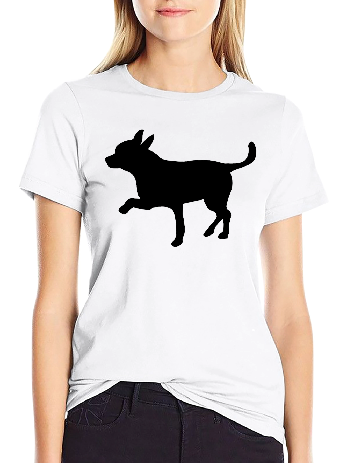 Chihuahua Silhouette Black T-Shirt Dog Lover Tee