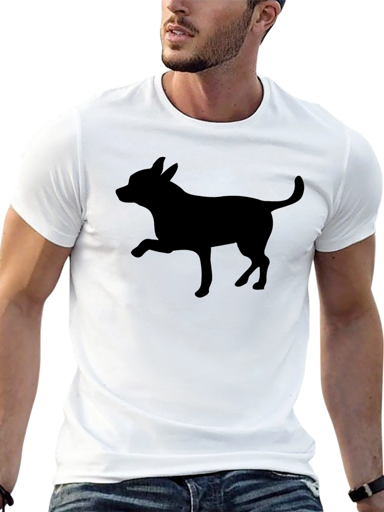 Chihuahua Silhouette Black T-Shirt Dog Lover Tee