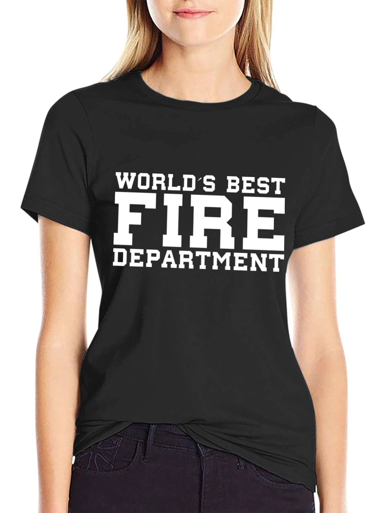 Worlds Best Fire Department T-Shirt - Black