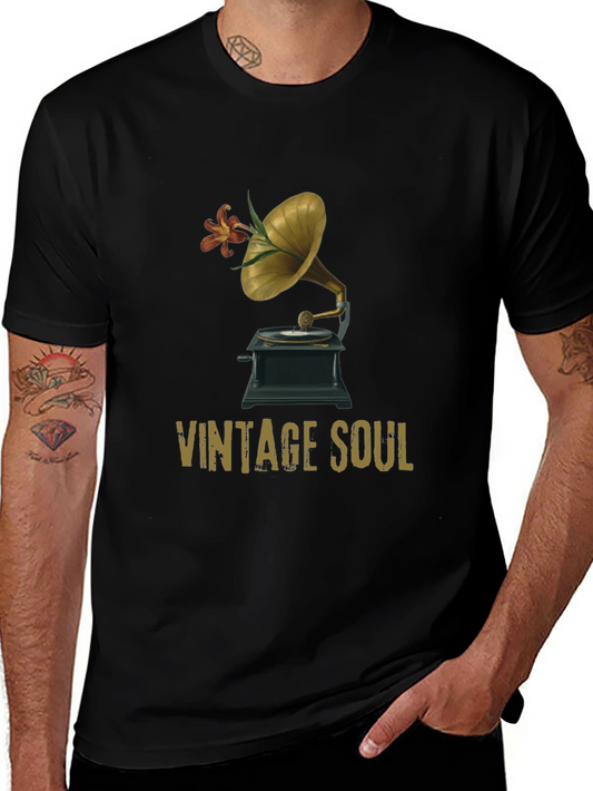 Vintage Soul Gramophone Graphic T-Shirt