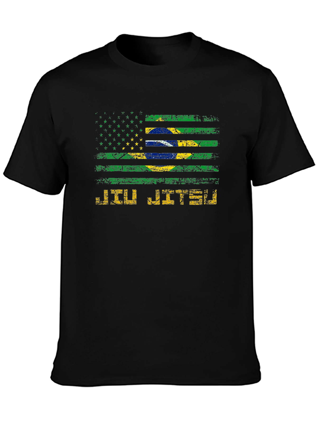 Jiu Jitsu Brazil USA Flag Graphic T-Shirt