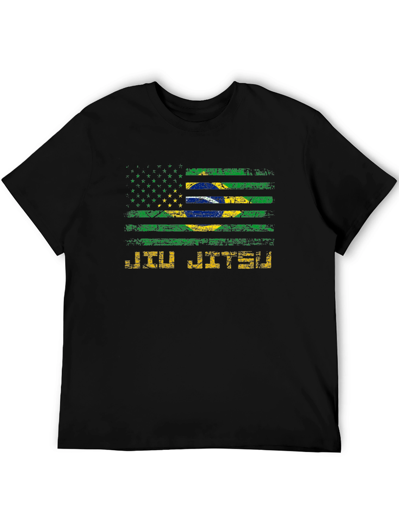 Jiu Jitsu Brazil USA Flag Graphic T-Shirt