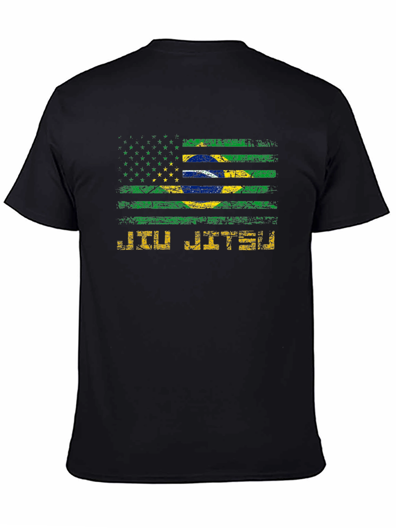 Jiu Jitsu Brazil USA Flag Graphic T-Shirt