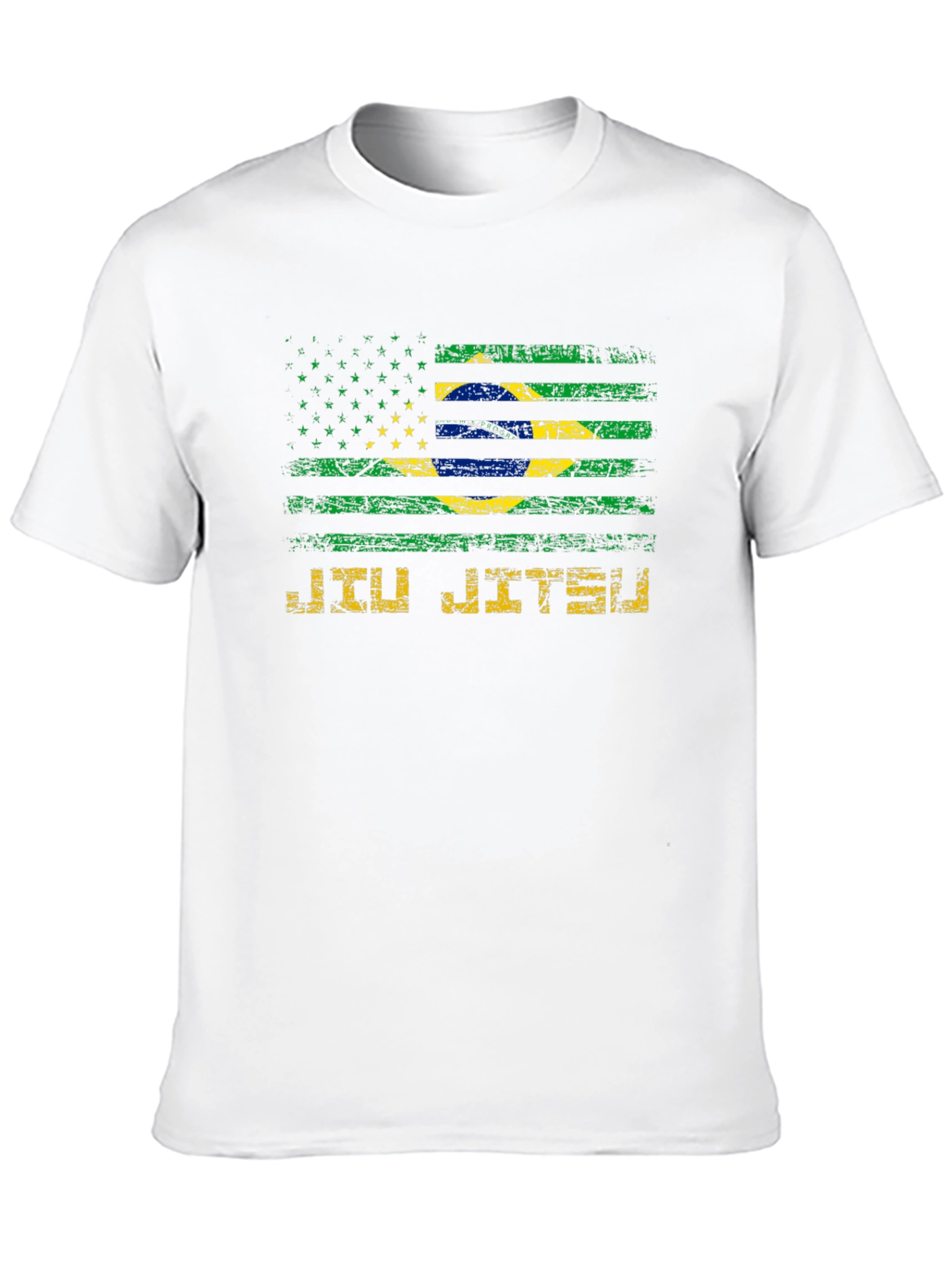 Jiu Jitsu Brazil USA Flag Graphic T-Shirt