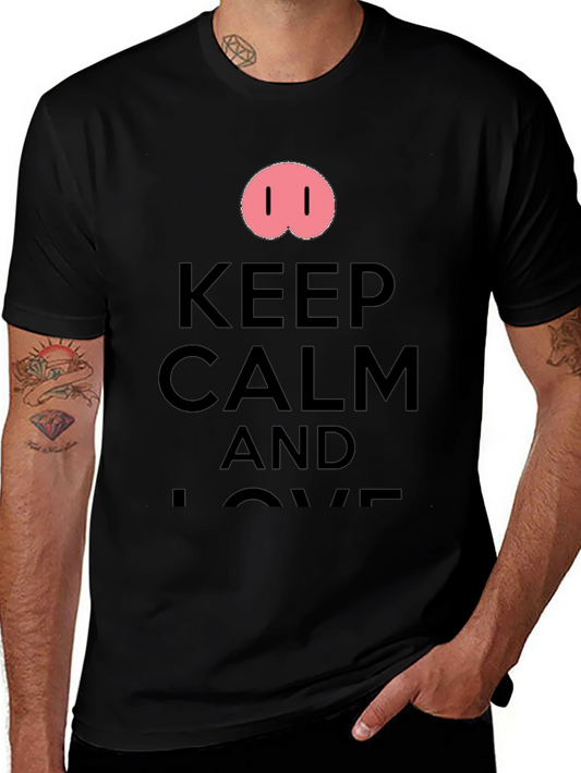 Keep Calm Pig Nose Graphic T-Shirt