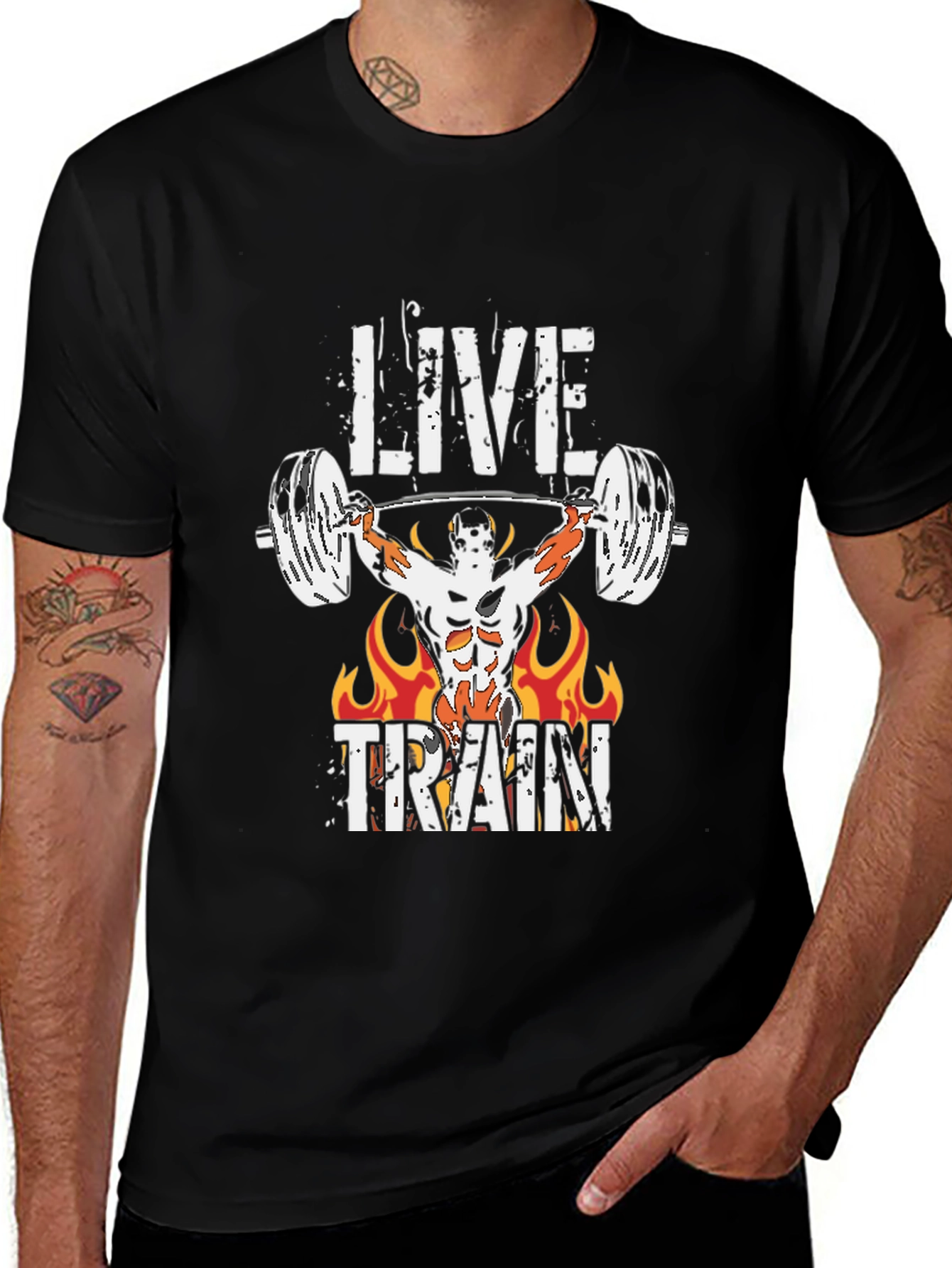 Live Train Graphic Tee - Fitness Motivation