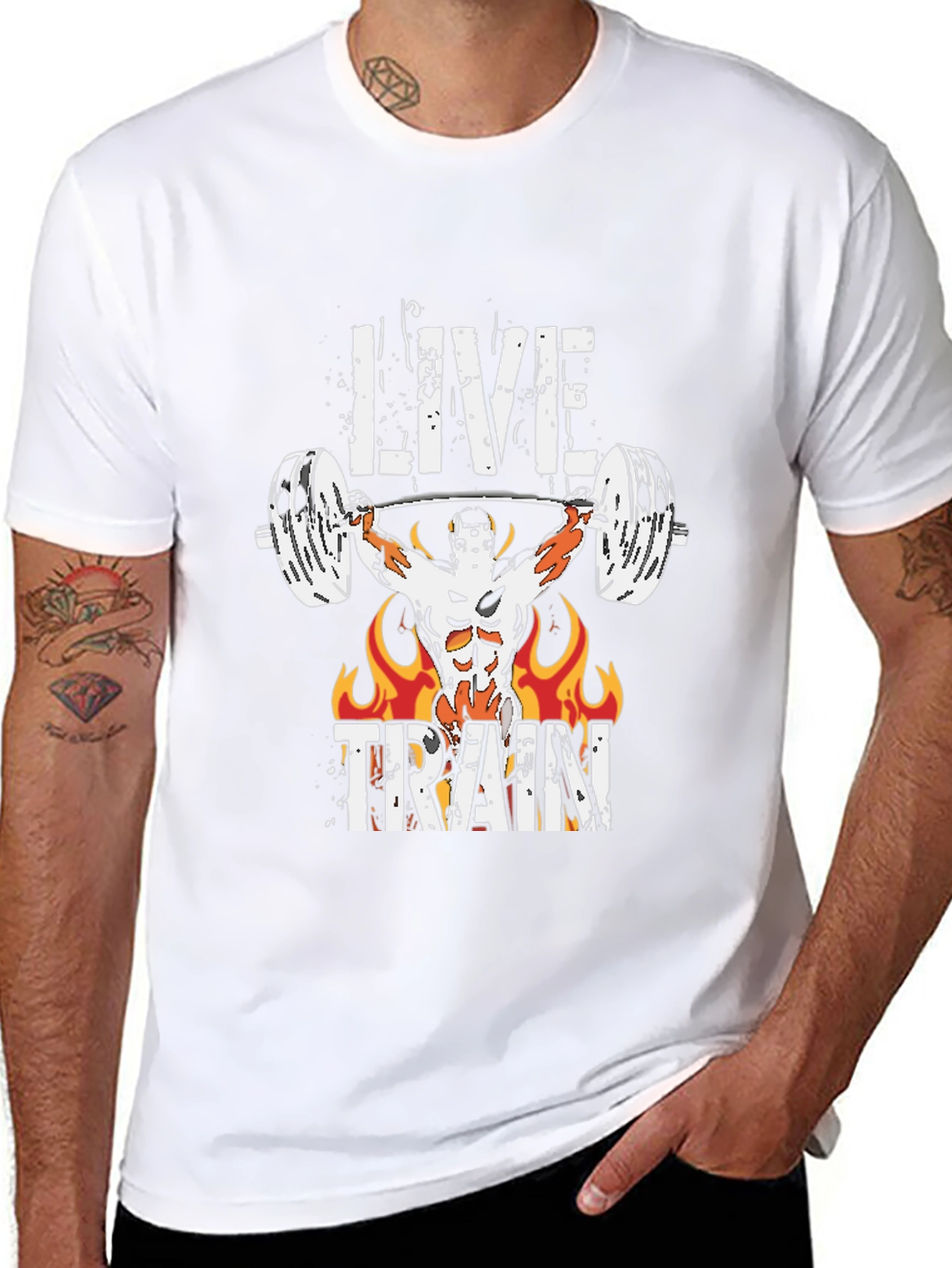 Live Train Graphic Tee - Fitness Motivation