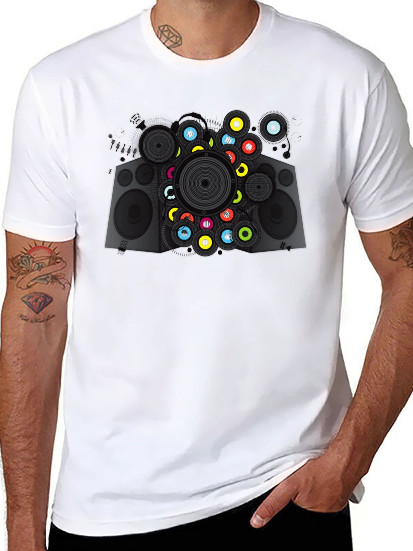 Cool Speaker Graphic Tee - Modern Music Lover T-Shirt