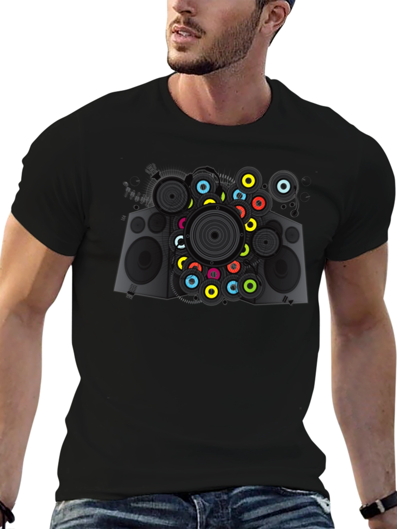 Cool Speaker Graphic Tee - Modern Music Lover T-Shirt