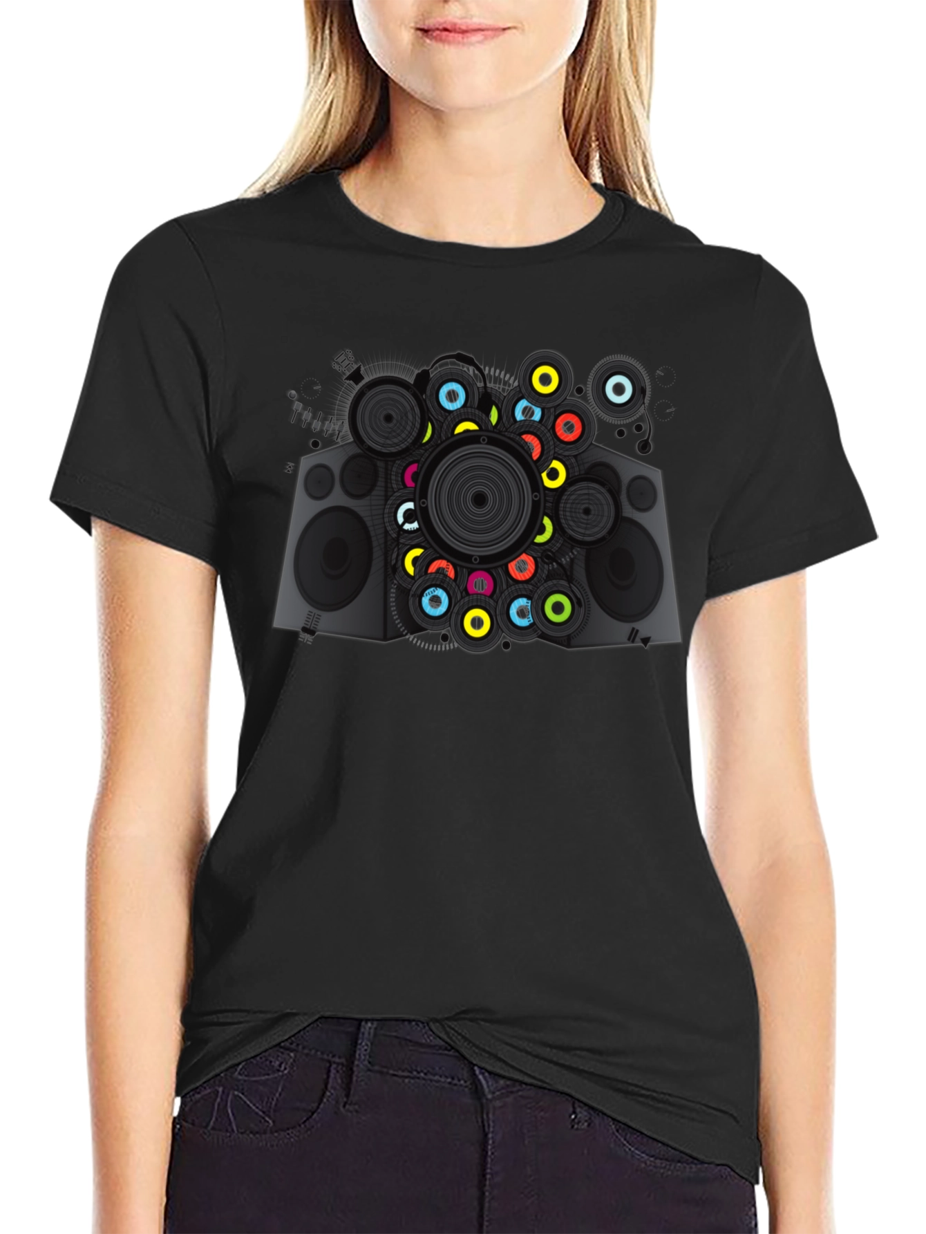 Cool Speaker Graphic Tee - Modern Music Lover T-Shirt