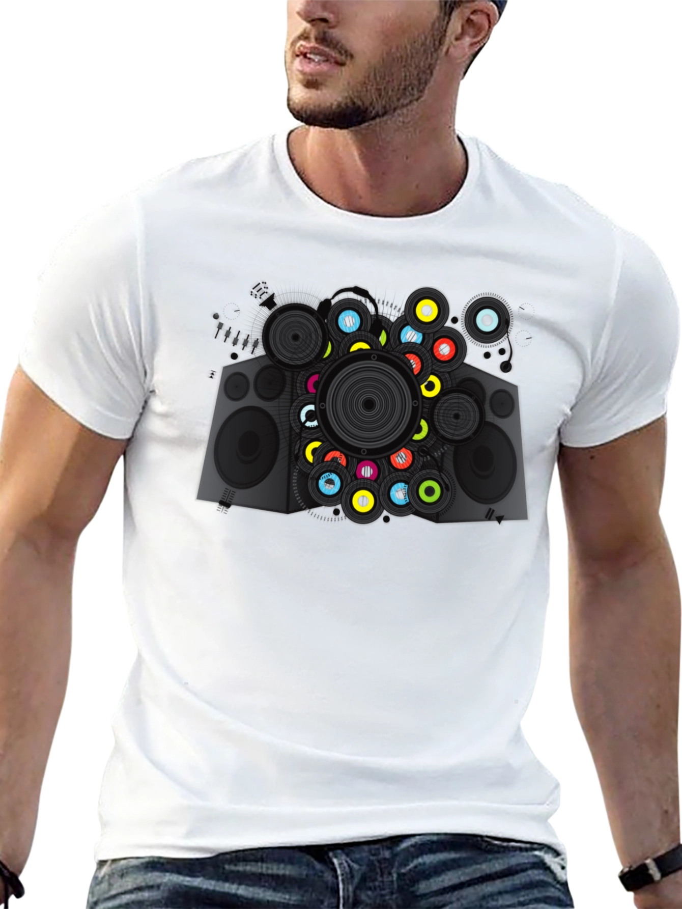 Cool Speaker Graphic Tee - Modern Music Lover T-Shirt