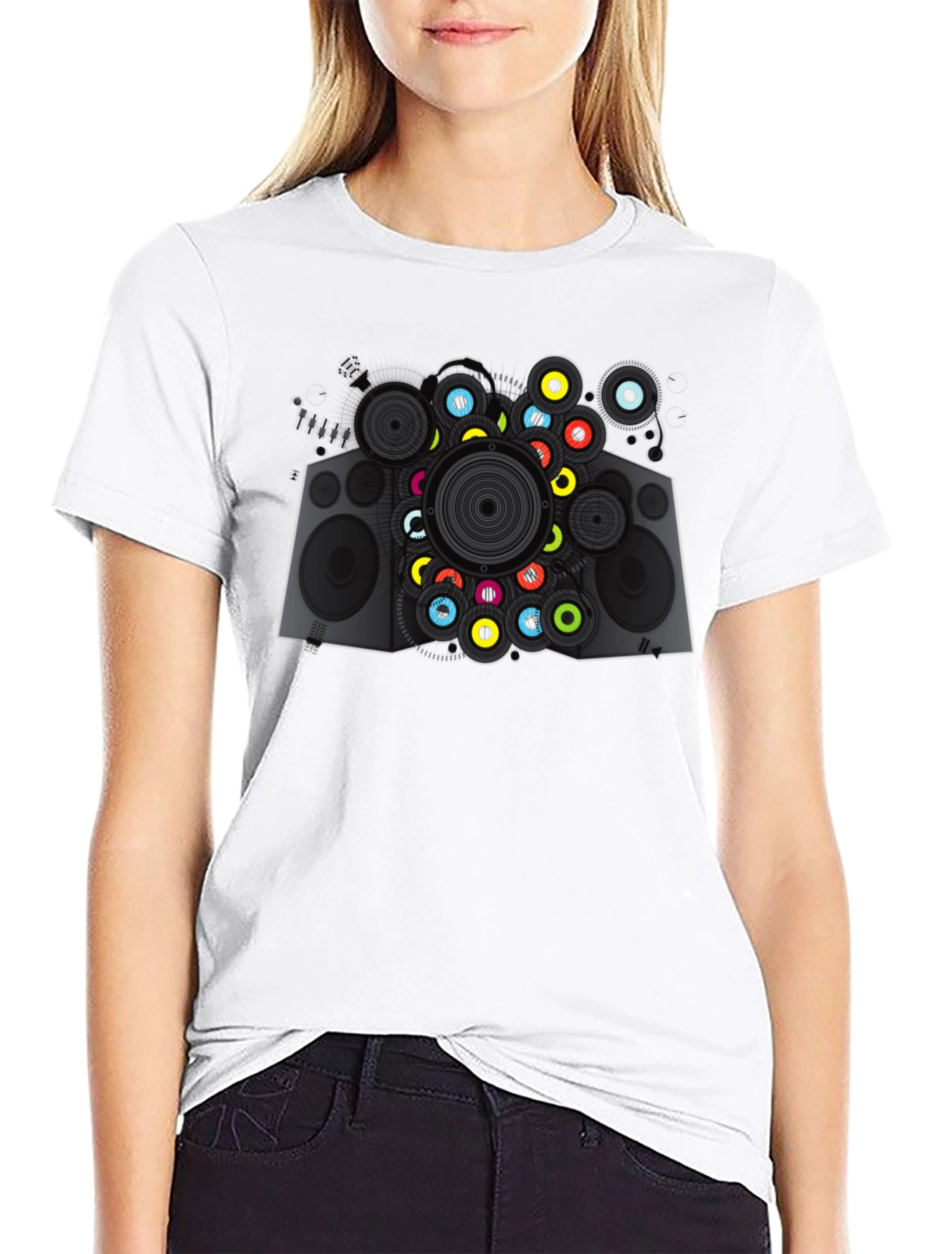 Cool Speaker Graphic Tee - Modern Music Lover T-Shirt
