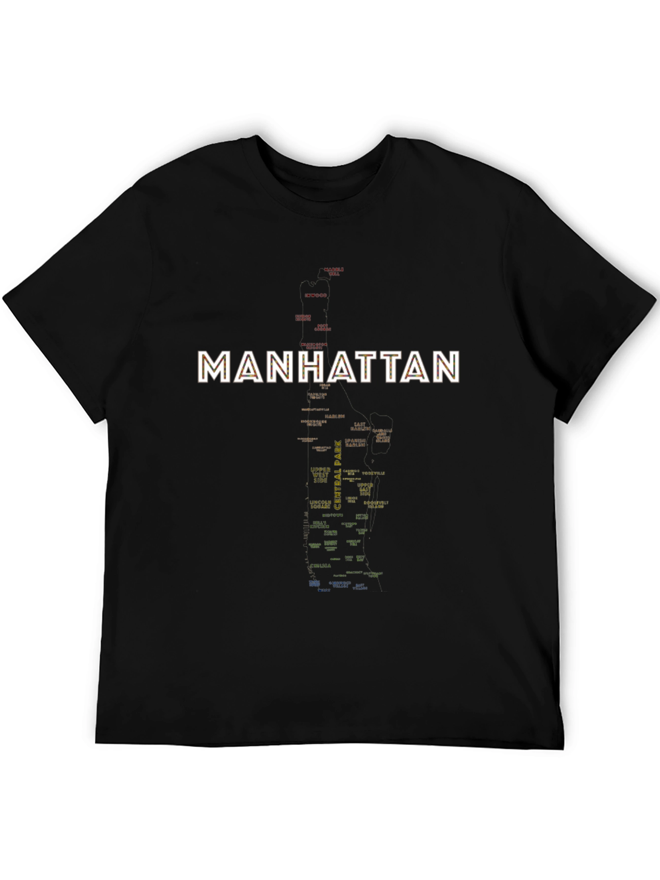 Manhattan Map Graphic Tee - Black