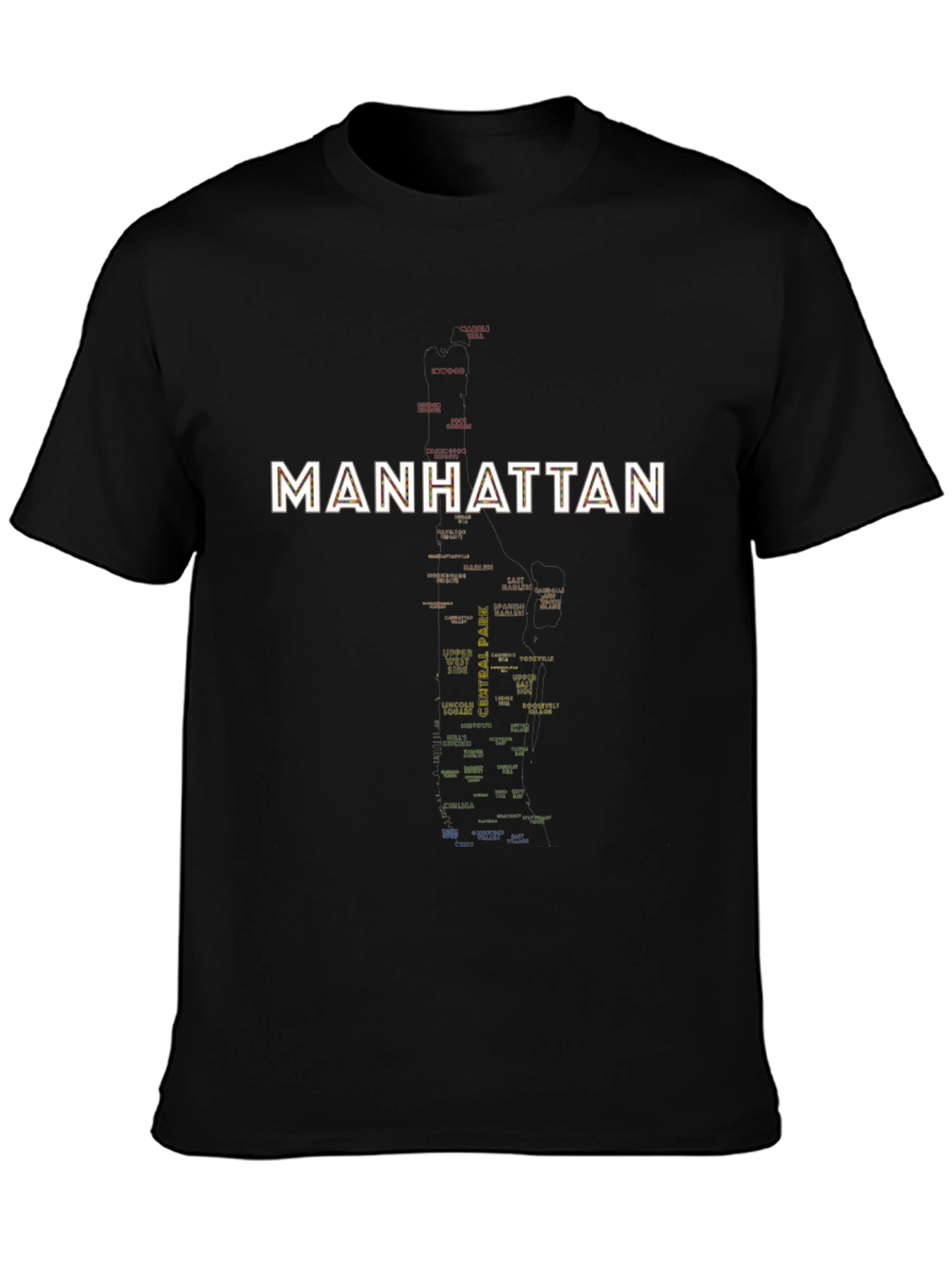 Manhattan Map Graphic Tee - Black