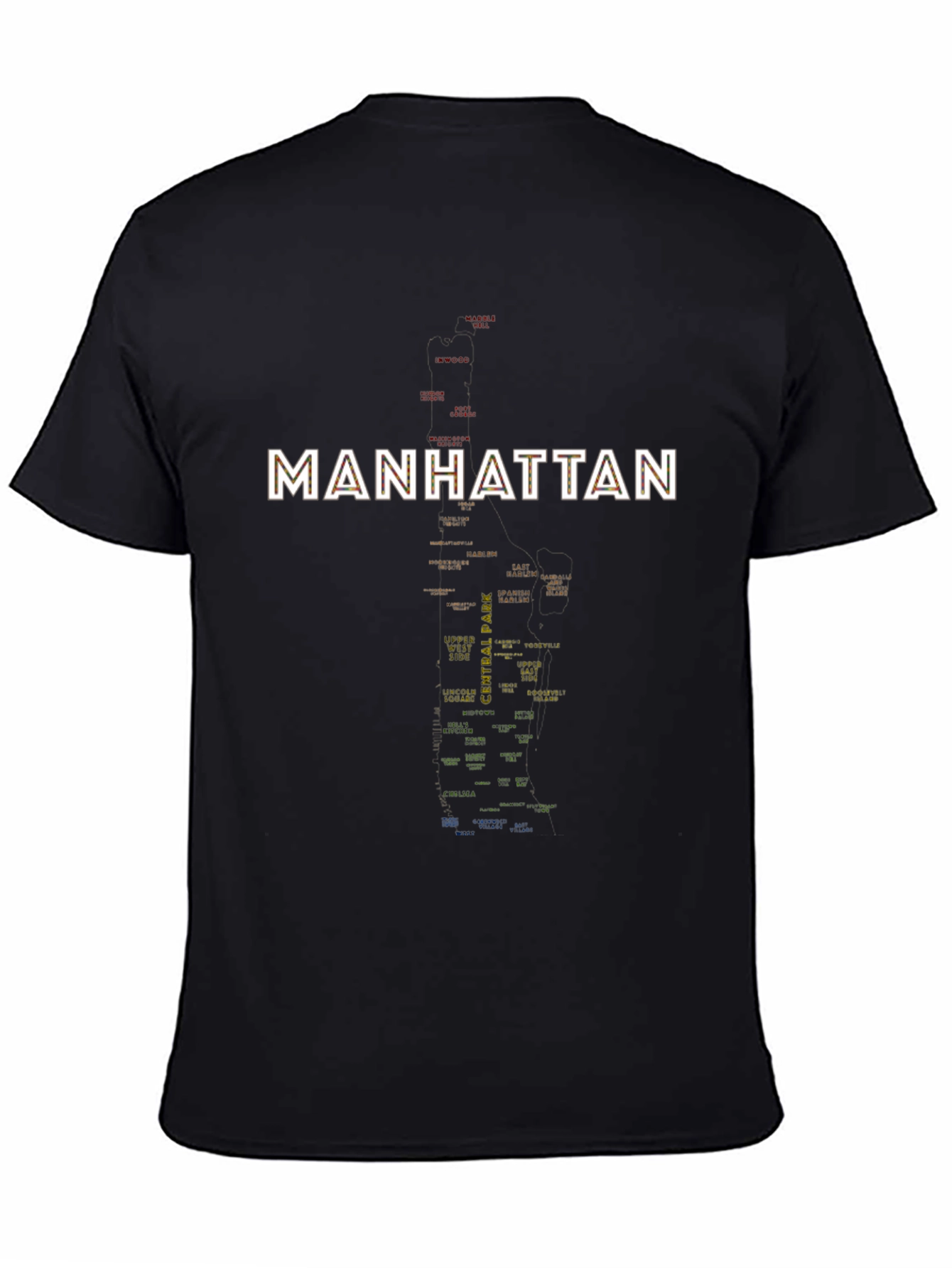 Manhattan Map Graphic Tee - Black