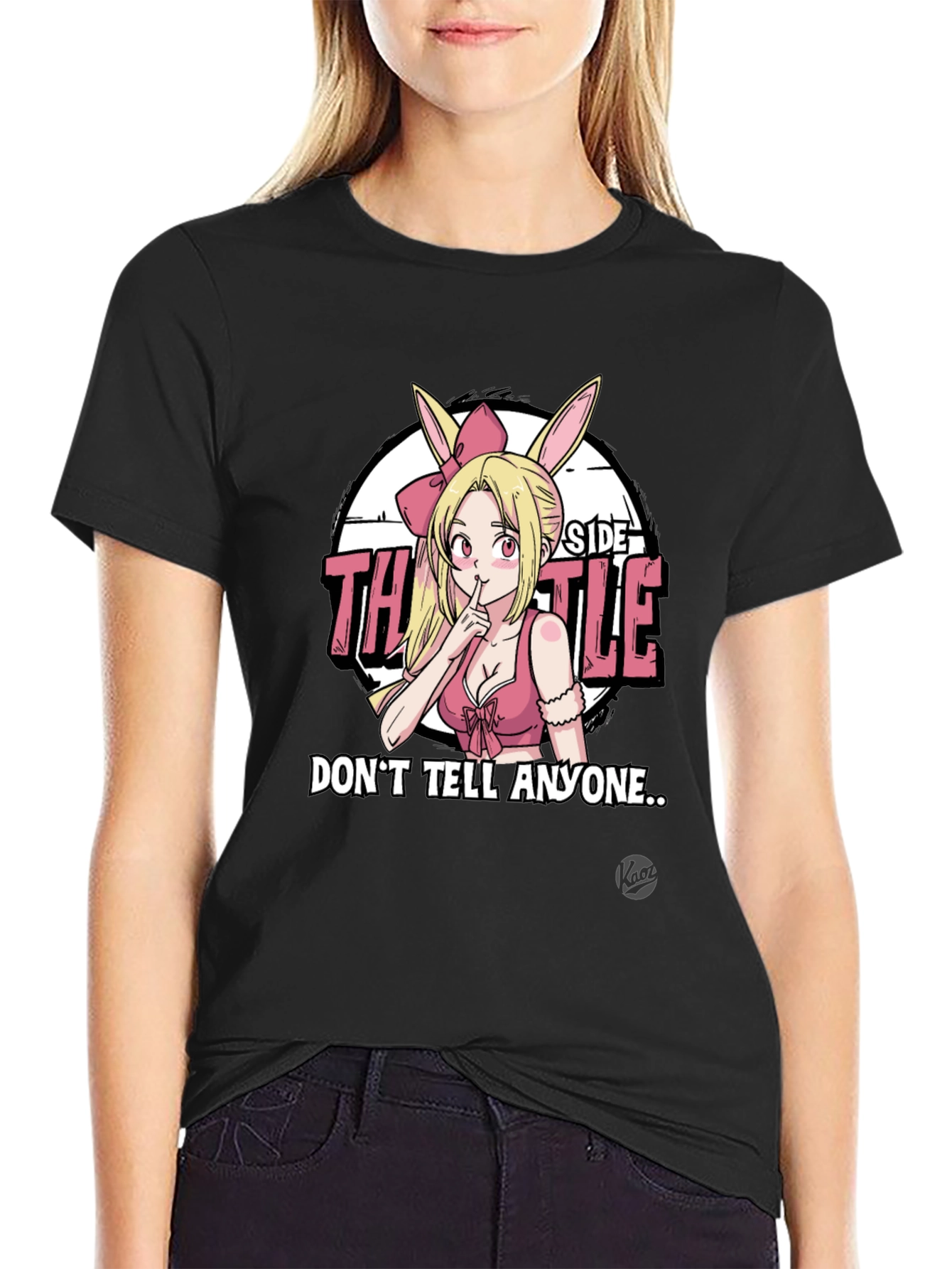 Anime Bunny Girl Graphic Tee - Dont Tell Anyone...