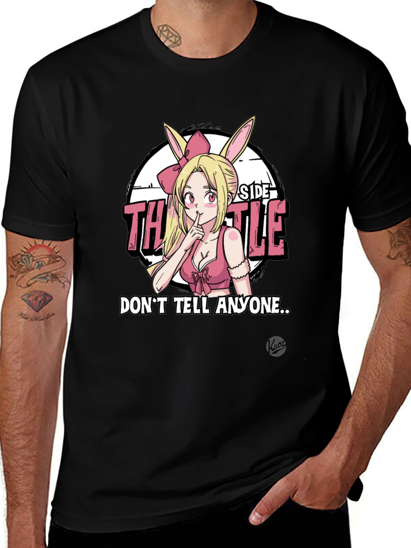 Anime Bunny Girl Graphic Tee - Dont Tell Anyone...