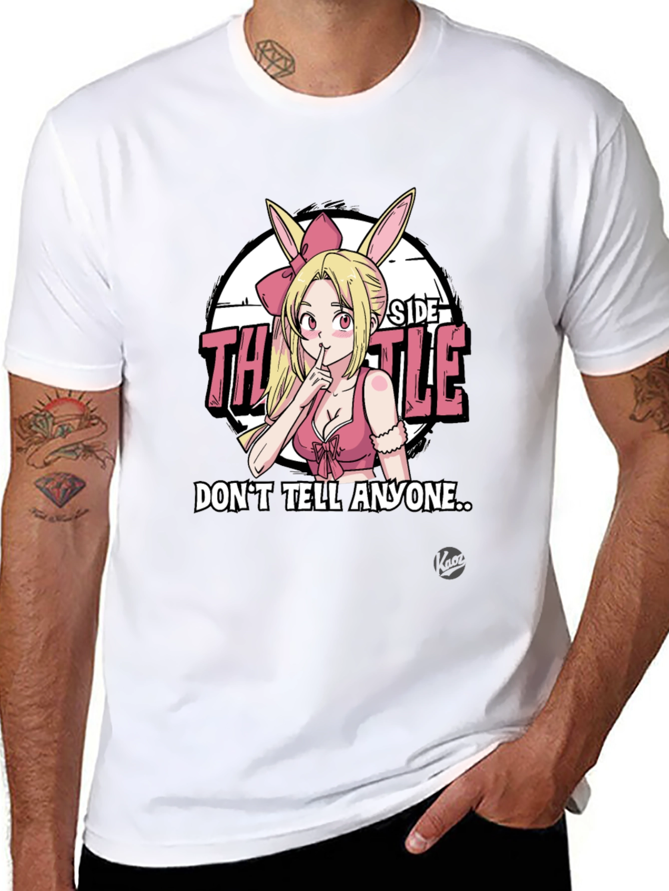 Anime Bunny Girl Graphic Tee - Dont Tell Anyone...