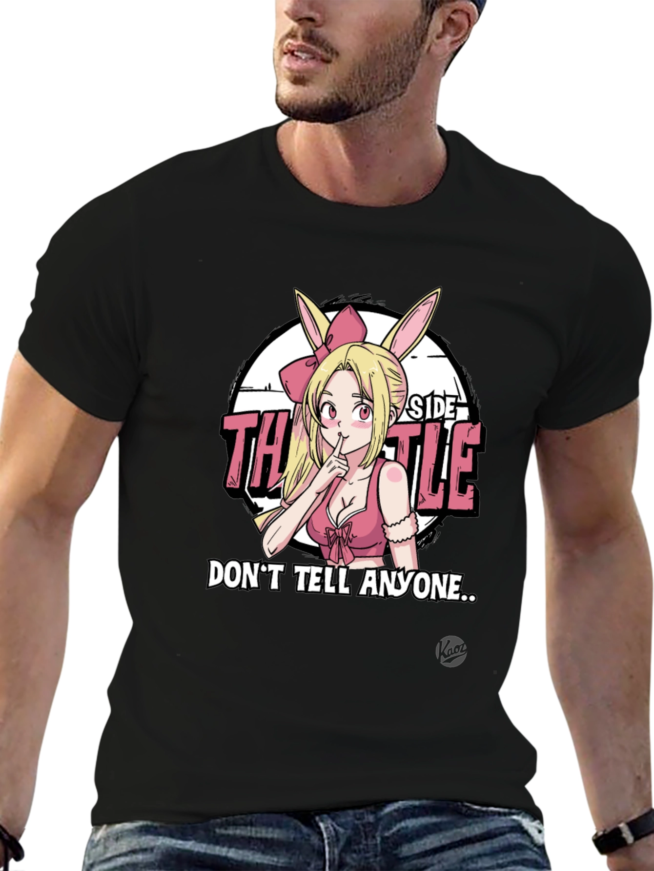 Anime Bunny Girl Graphic Tee - Dont Tell Anyone...