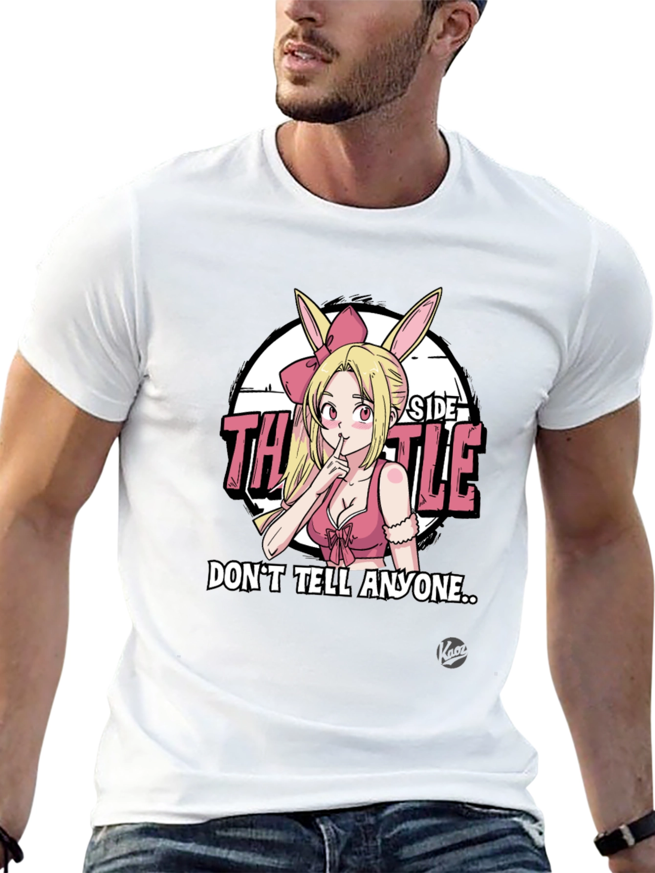 Anime Bunny Girl Graphic Tee - Dont Tell Anyone...