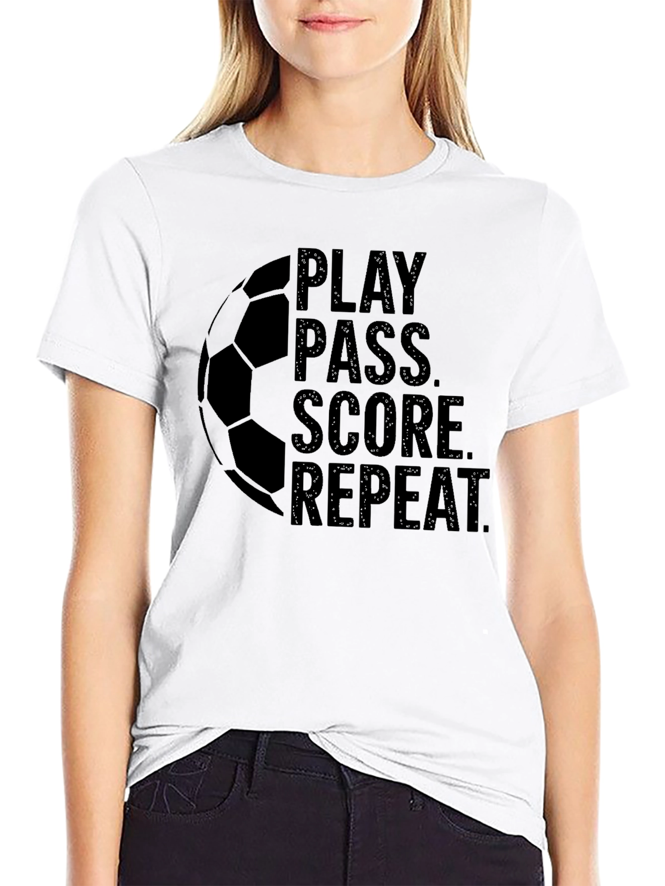 Play Pass Score Repeat Soccer T-Shirt