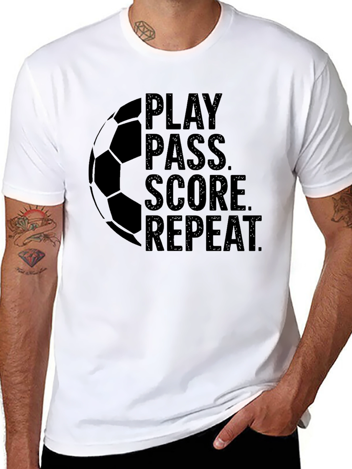 Play Pass Score Repeat Soccer T-Shirt